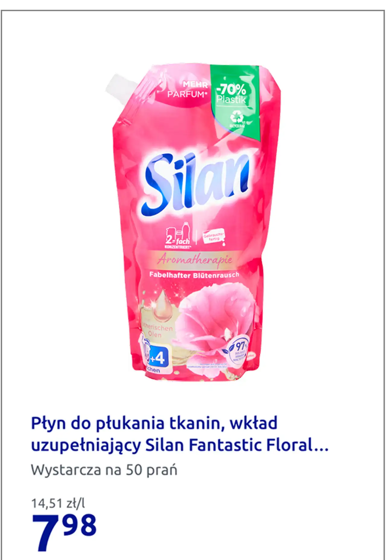 Płyn do płukania tkanin, wkład uzupełniający Silan Fantastic Floral