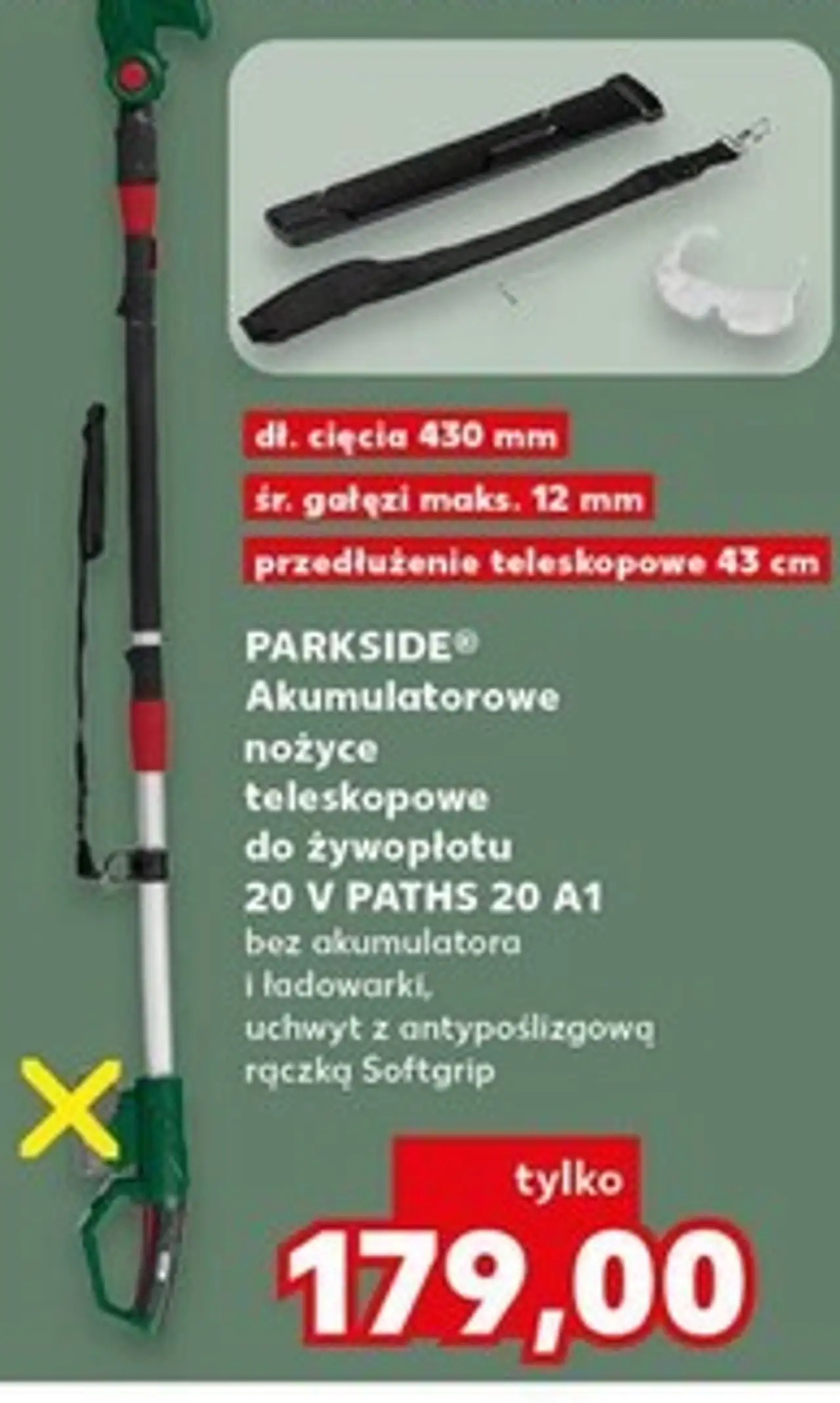 PARKSIDE® Akumulatorowe nożyce teleskopowe do żywopłotu 20 V PATHS 20 A1