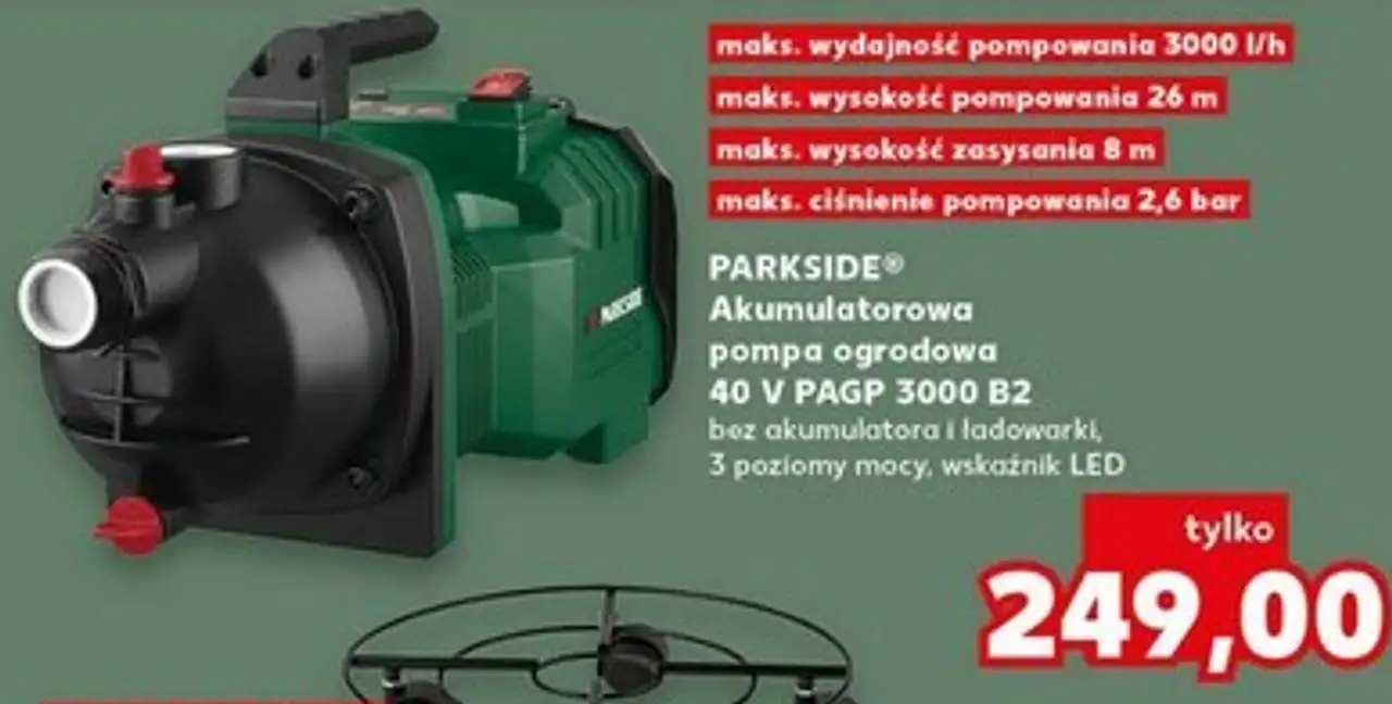 Akumulatorowa pompa ogrodowa 40 V PAGP 3000 B2