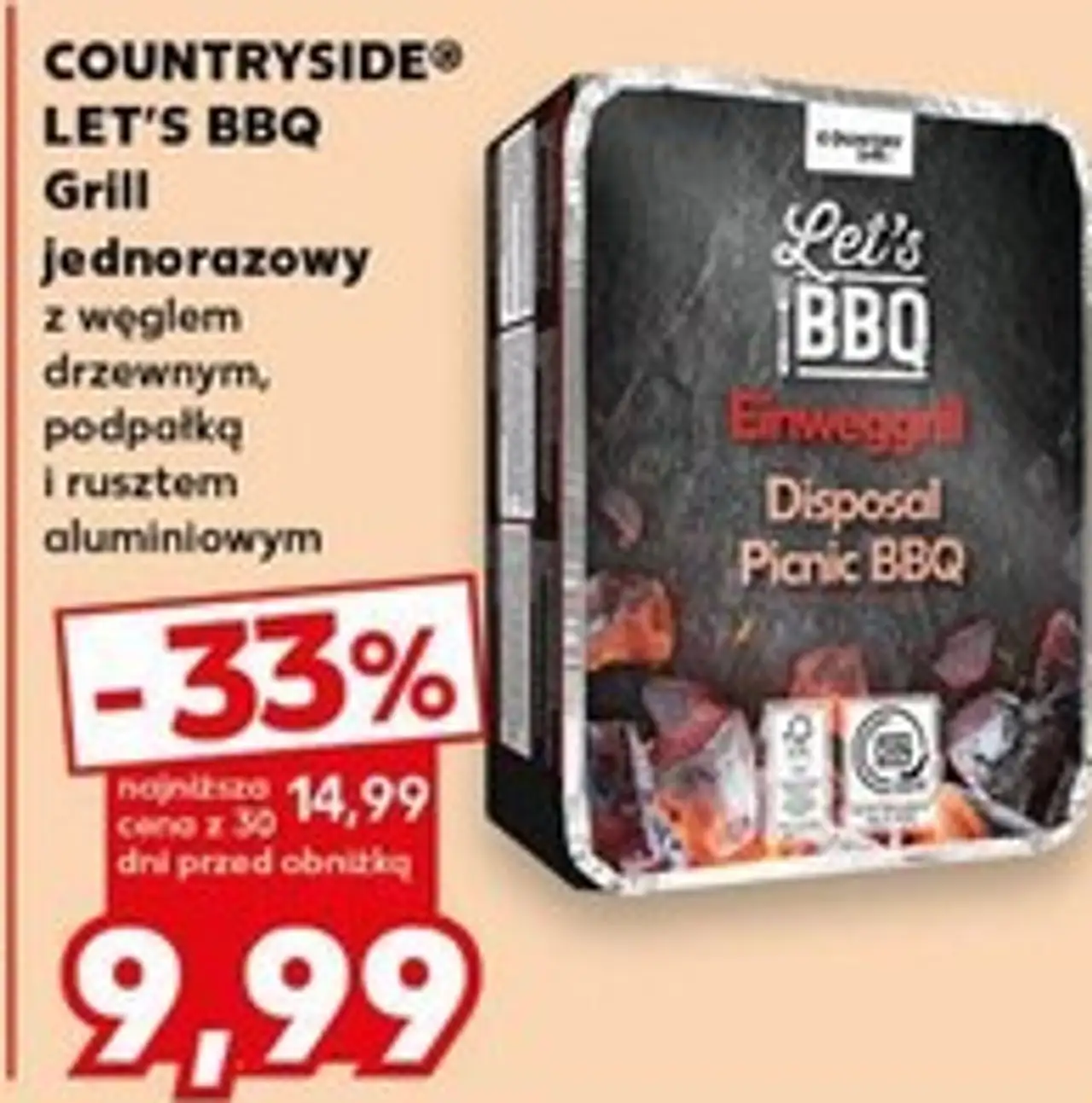 LET'S BBQ Grill jednorazowy