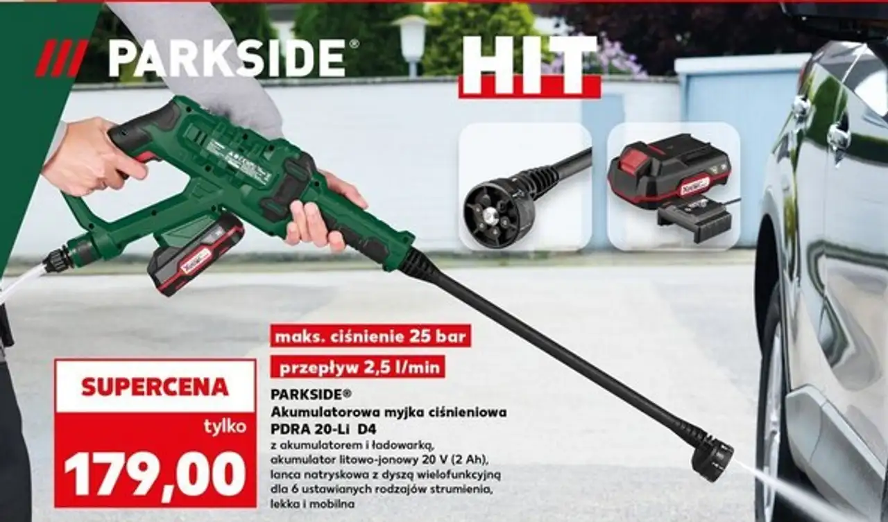 PARKSIDE® Akumulatorowa myjka ciśnieniowa PDRA 20-Li D4