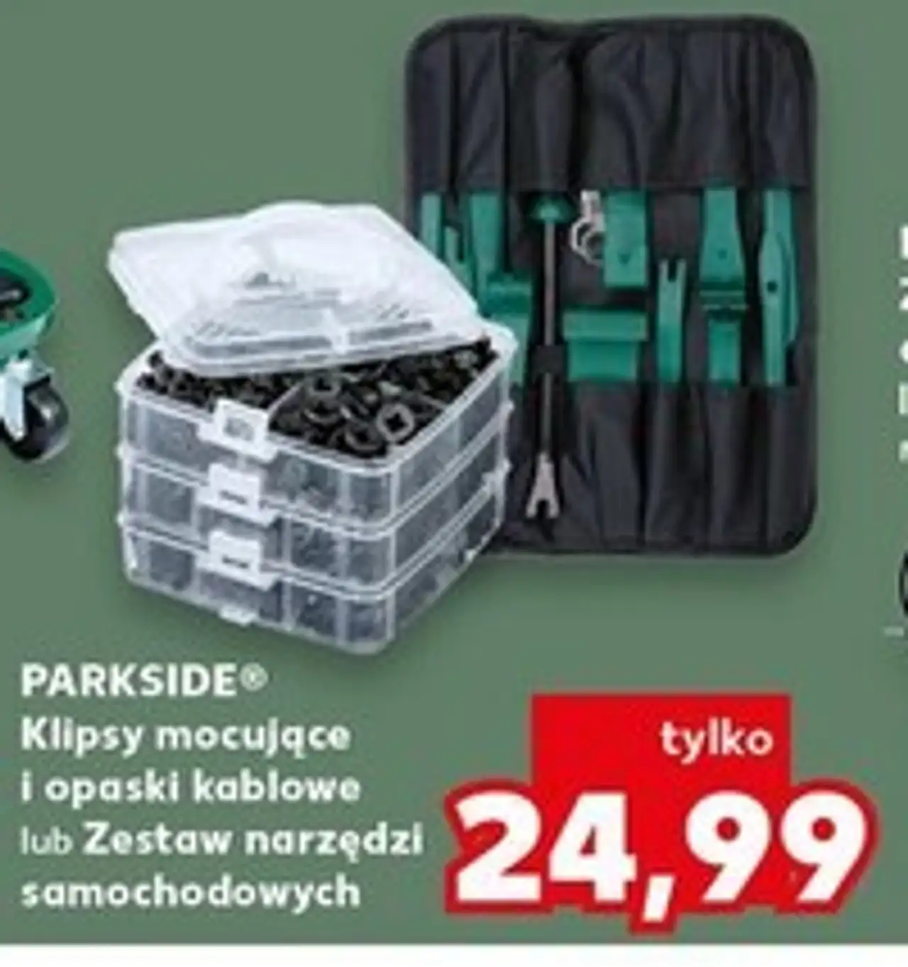 PARKSIDE® Klipsy mocujące i opaski kablowe lub Zestaw narzędzi samochodowych