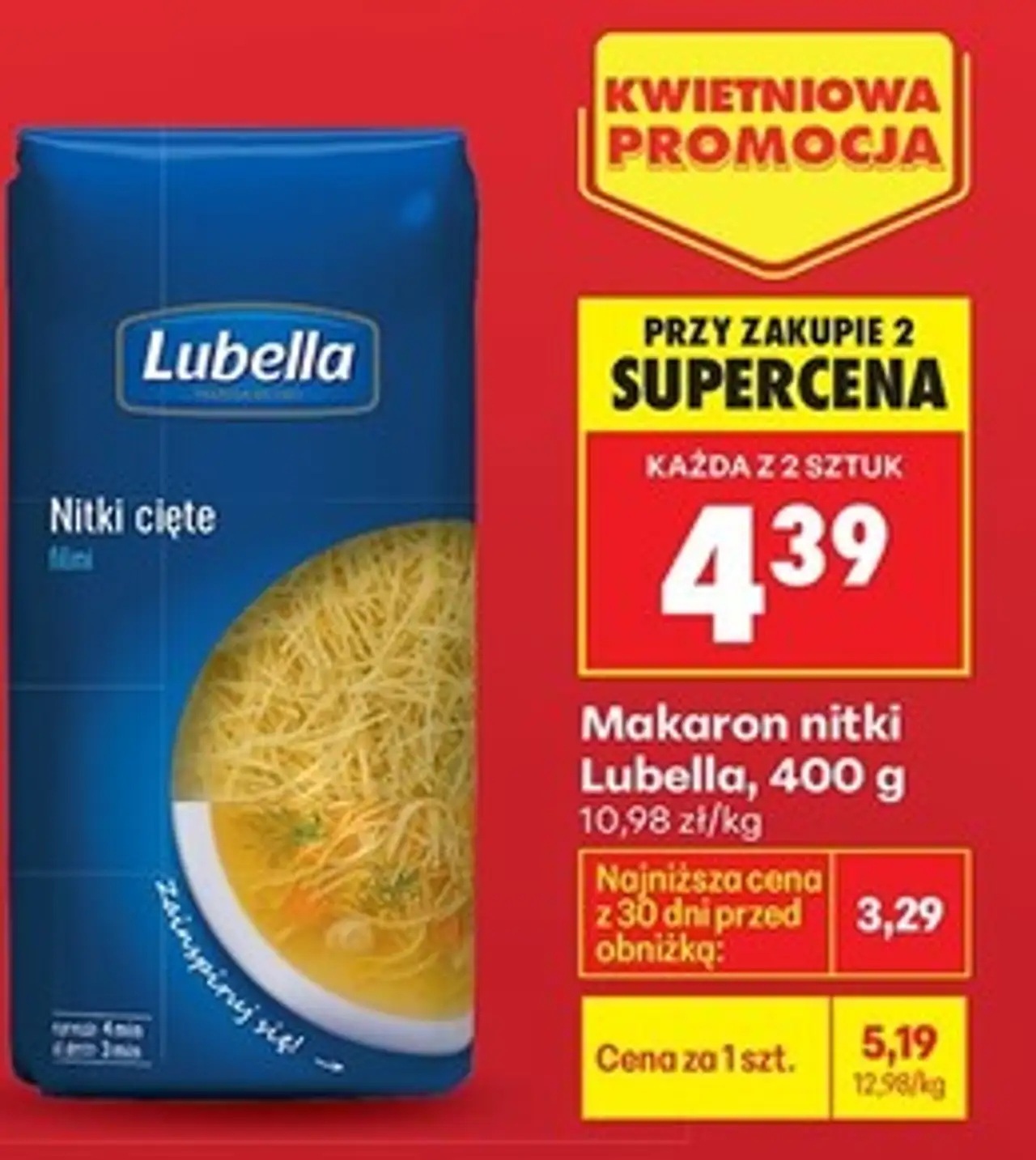 Makaron nitki Lubella, 400 g