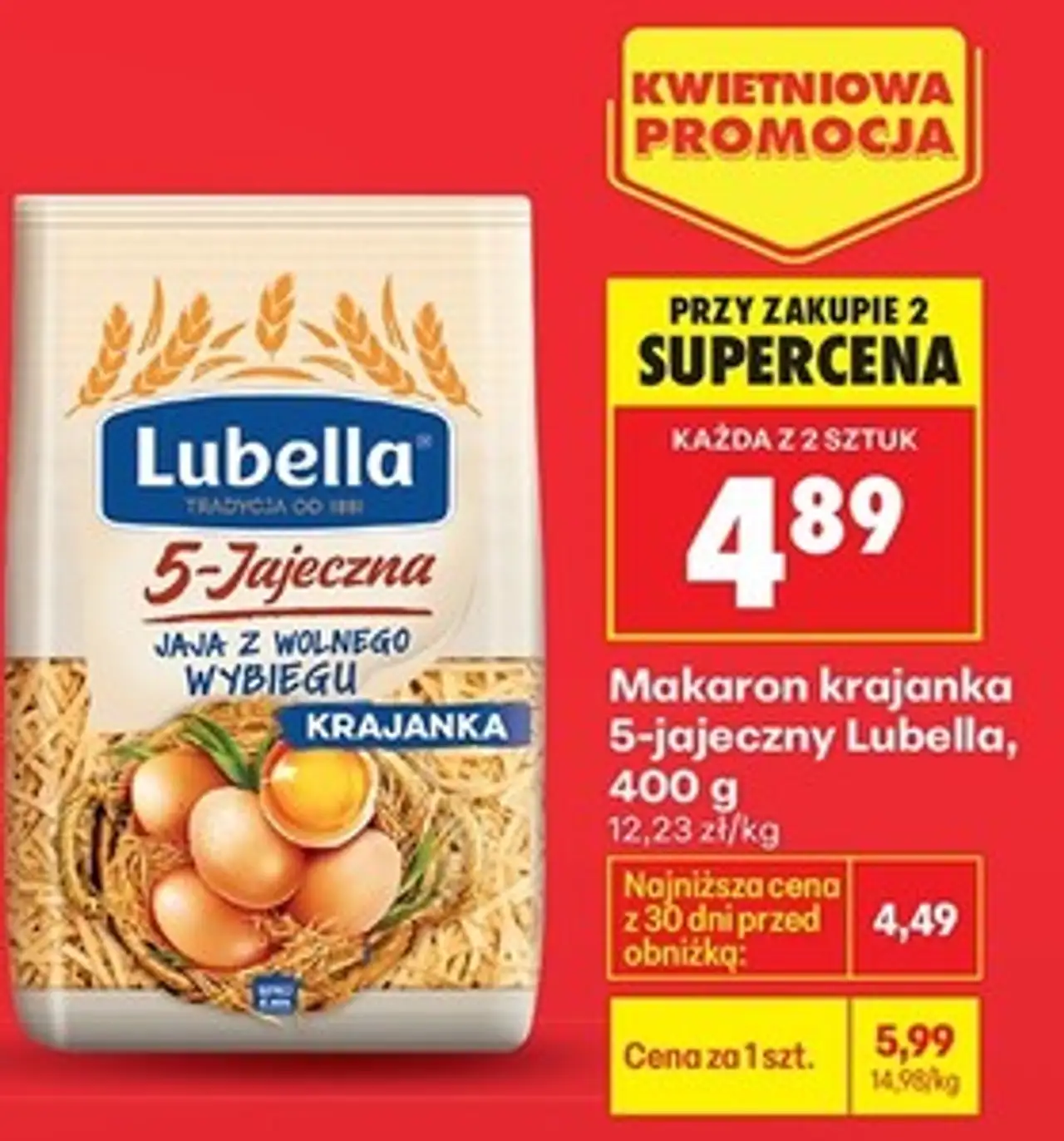 Makaron krajanka 5-jajeczny Lubella, 400 g