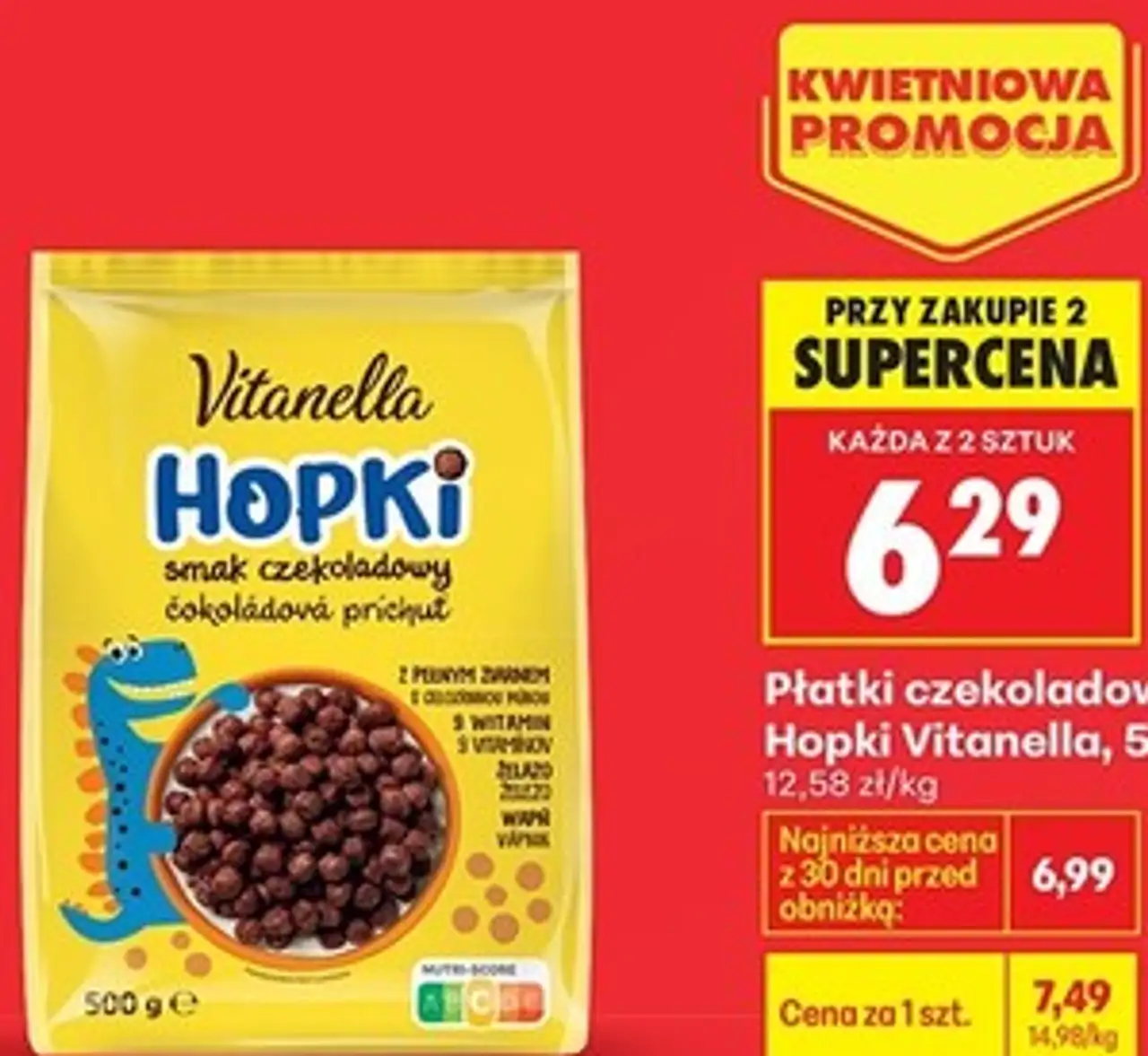 Płatki czekoladowe Hopki Vitanella, 500 g
