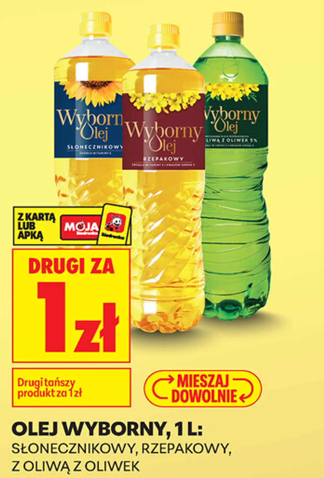 Olej Wyborny, 1 l: słonecznikowy, rzepakowy, z oliwą z oliwek