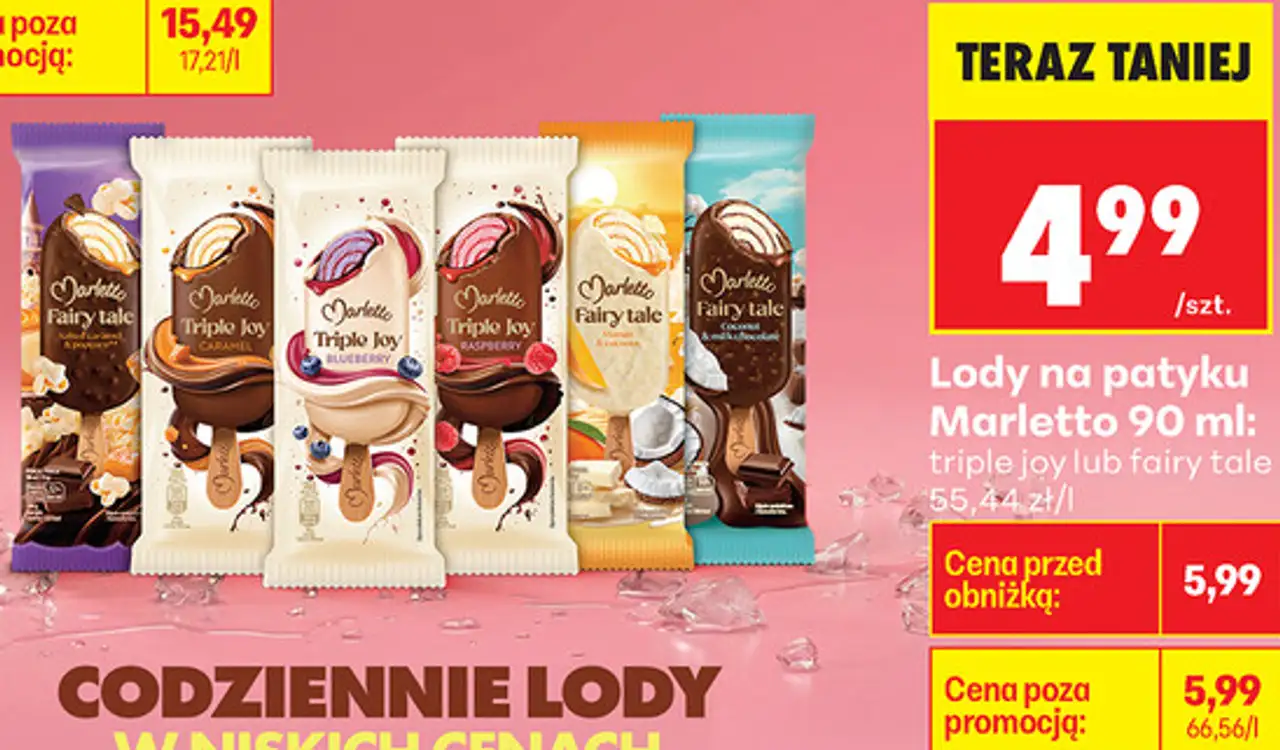 Lody na patyku Marletto 90 ml: triple joy lub fairy tale