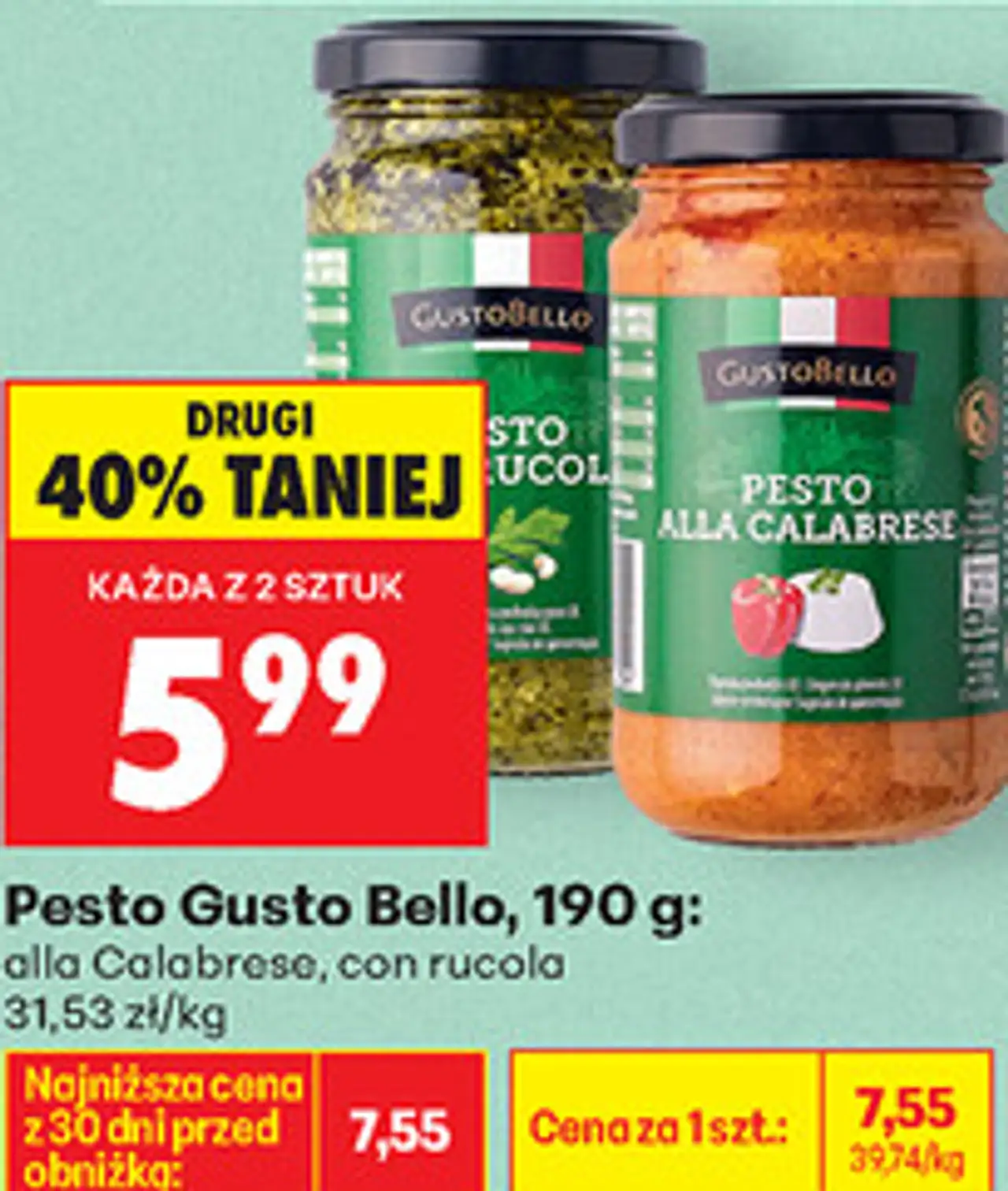 Pesto Gusto Bello, 190 g: alla Calabrese, con rucola