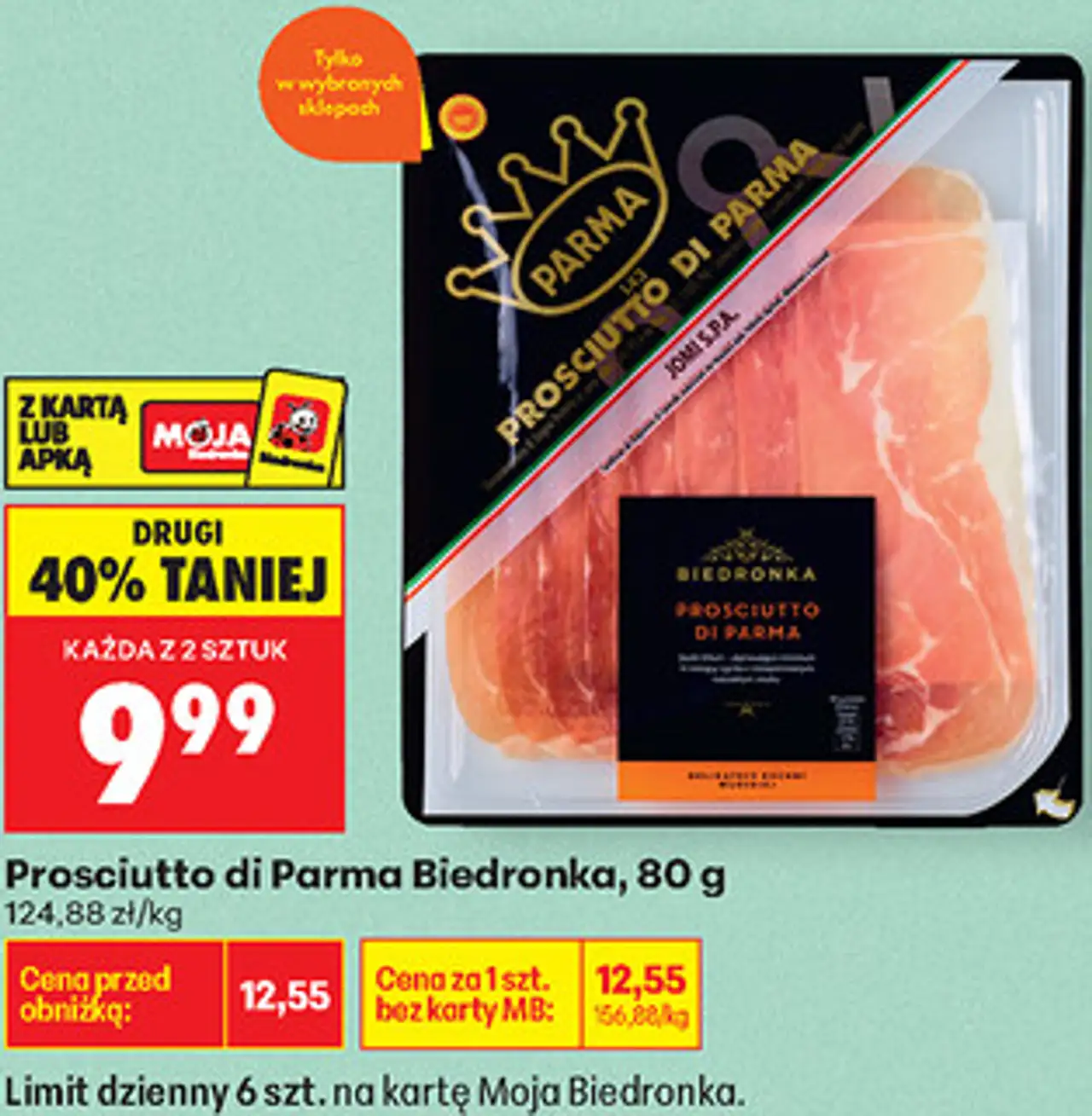 Prosciutto di Parma Biedronka, 80 g