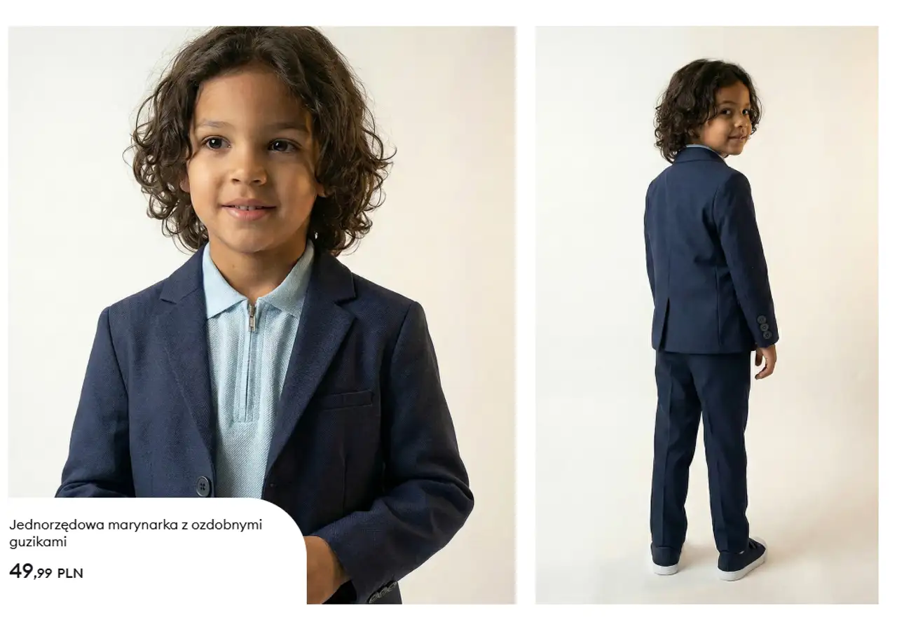Jednorzędowa marynarka z ozdobnymi guzikami