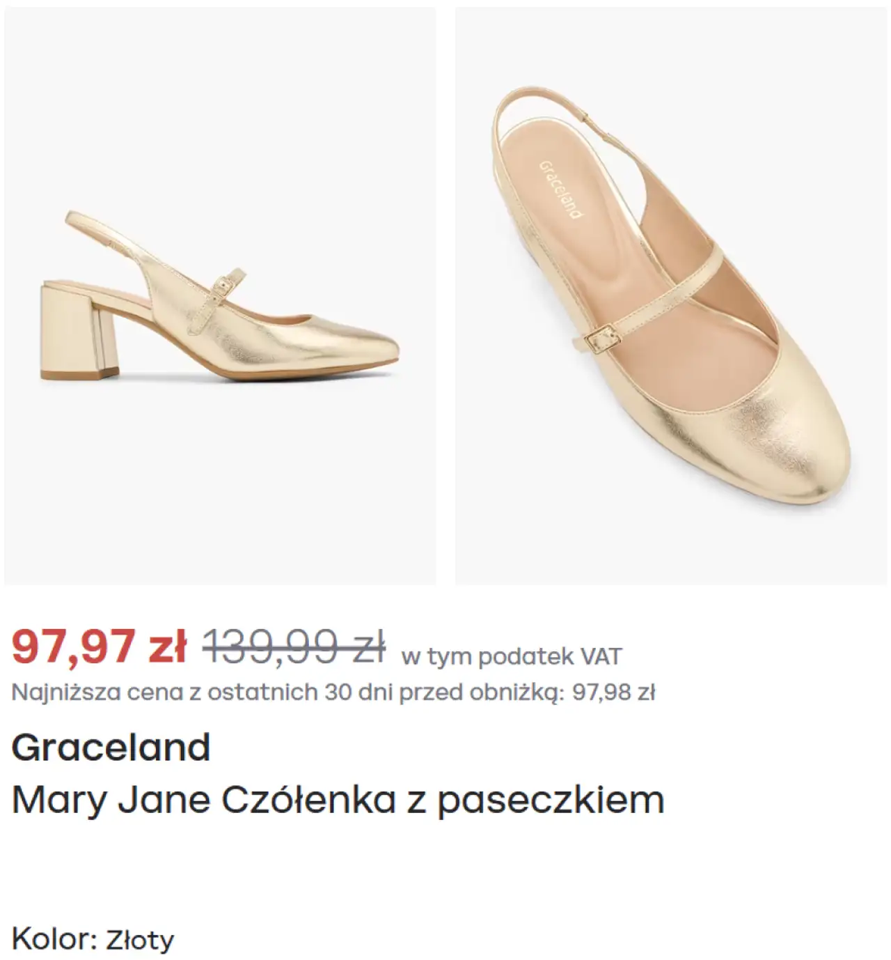 Graceland Mary Jane Czółenka z paseczkiem