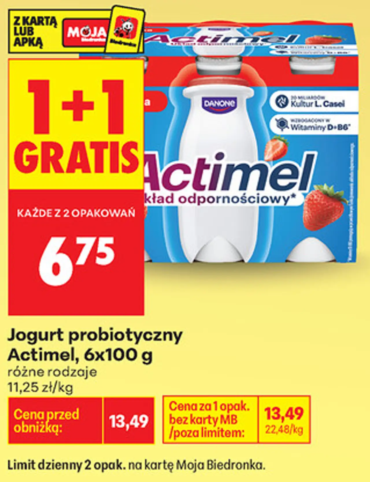 Jogurt probiotyczny Actimel, 6x100 g