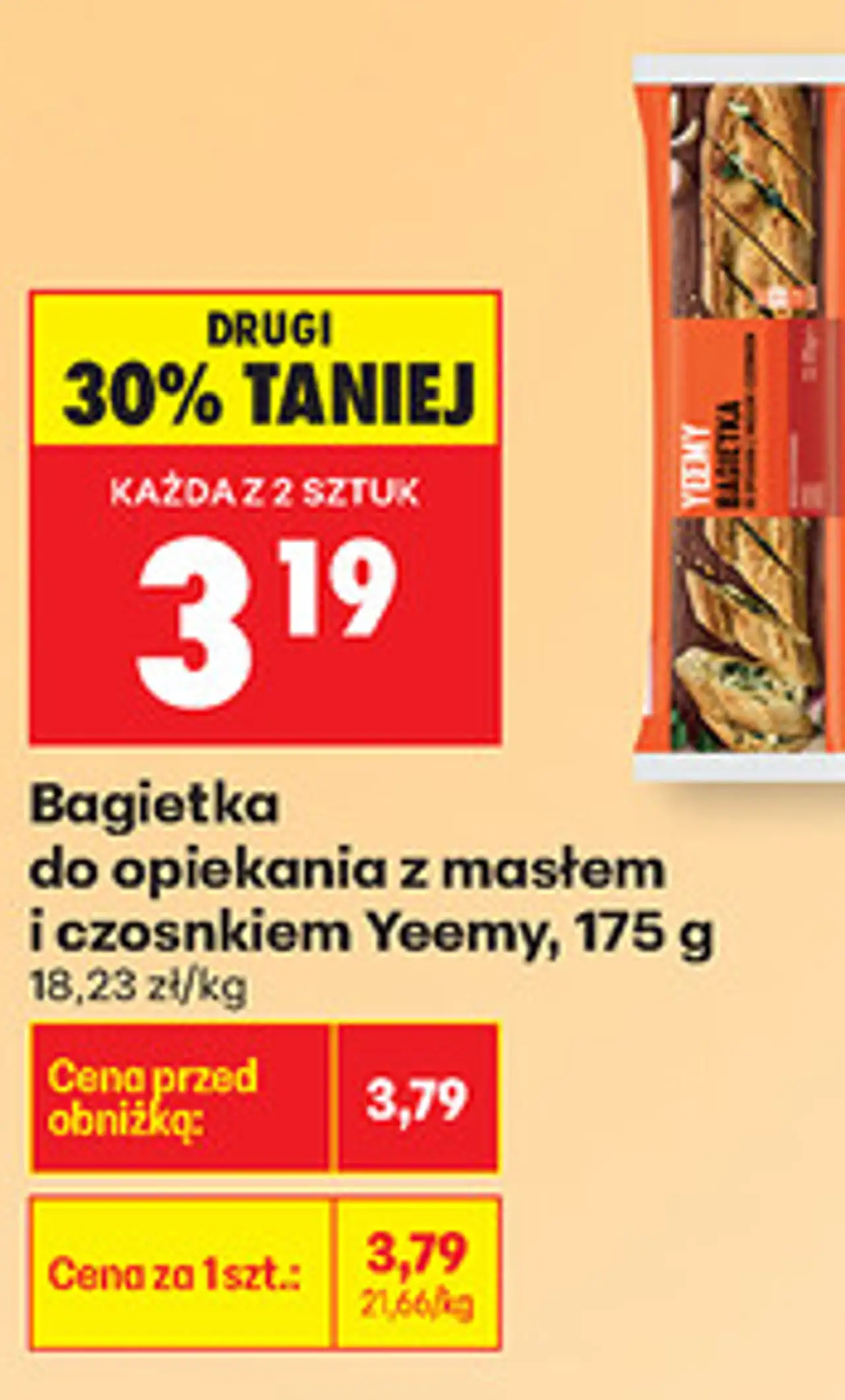 Bagietka do opiekania z masłem i czosnkiem Yeemy, 175 g