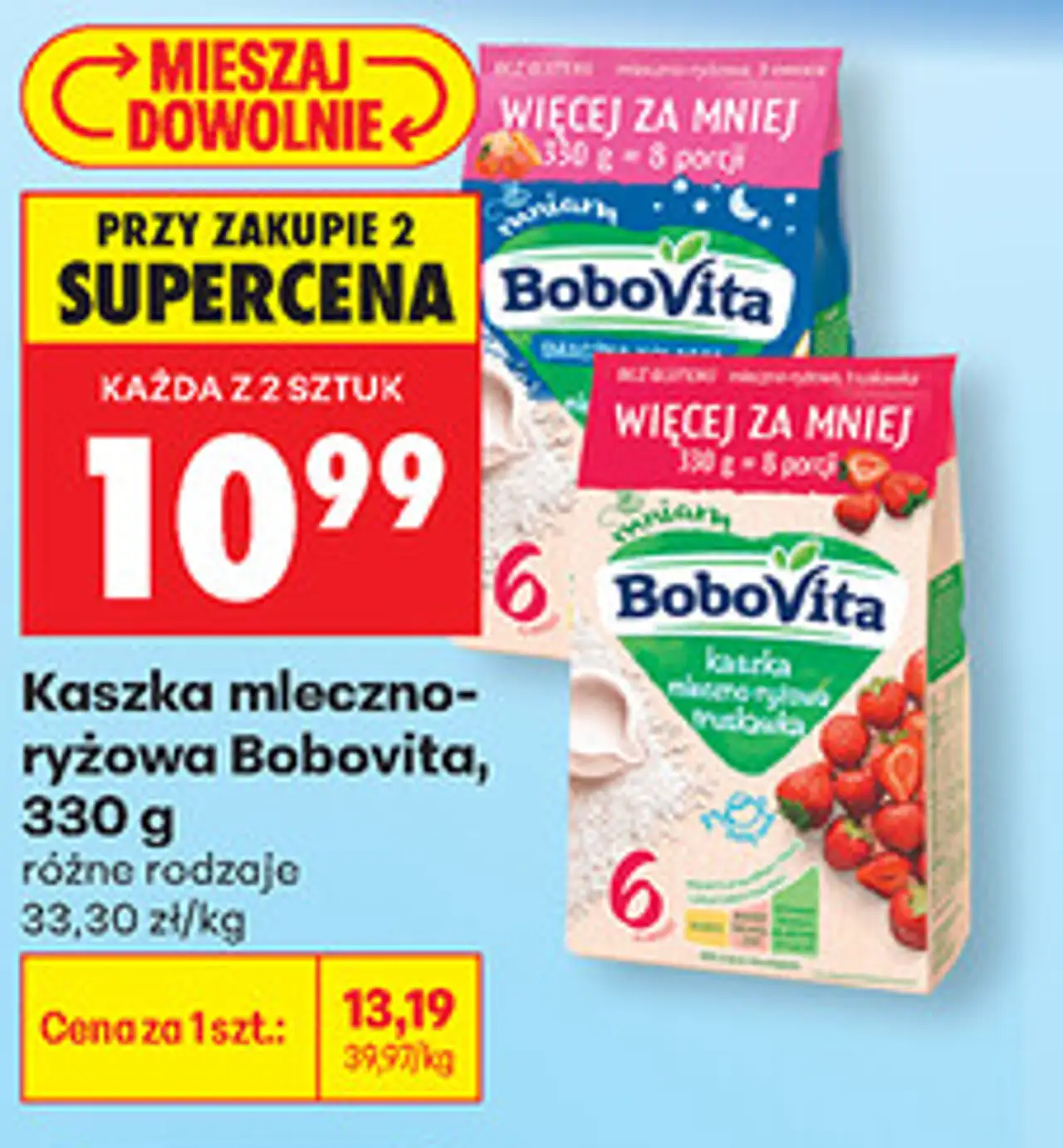 Kaszka mleczno- ryżowa Bobovita, 330 g