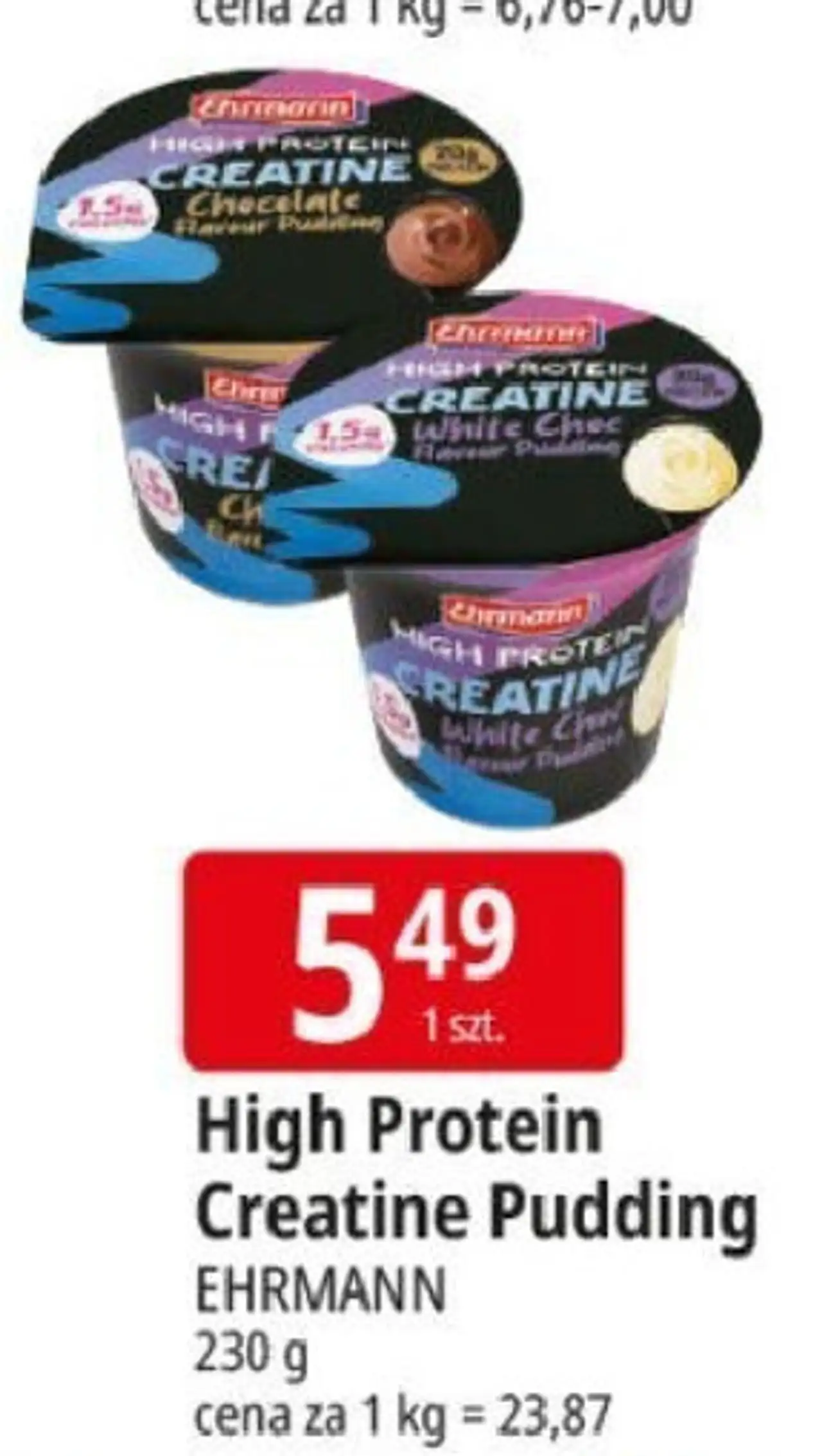 Pudding z białą czekoladą creatine Ehrmann High Protein