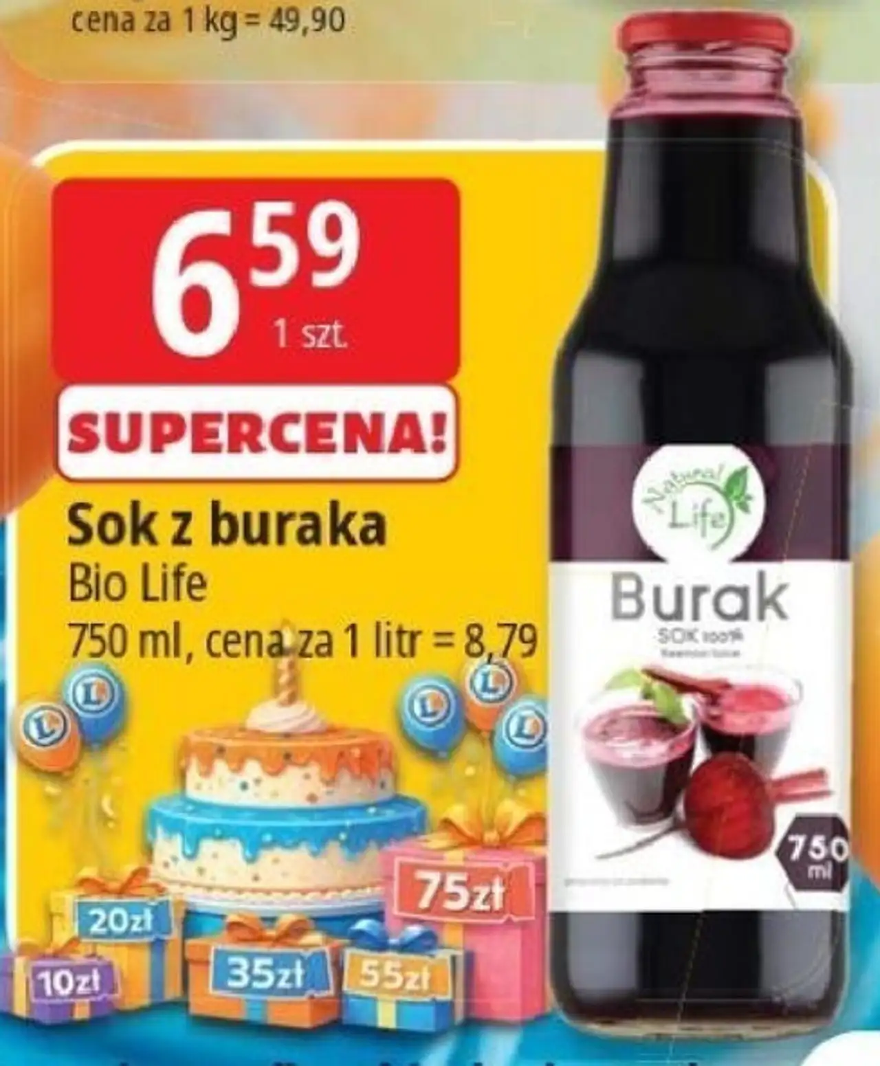 Sok z buraka Bio Life 750 ml