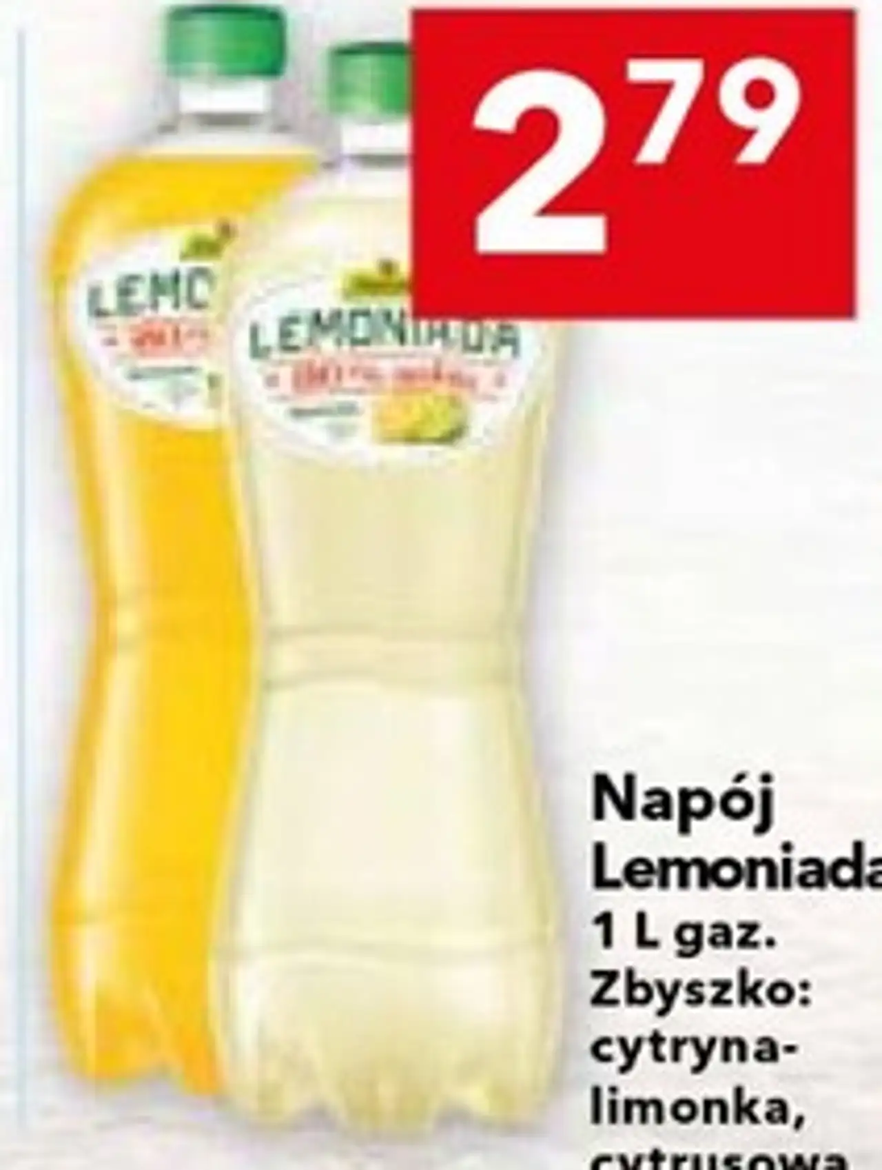 Napój Lemoniada 1 L gaz. Zbyszko: cytryna- limonka, cytrusowa