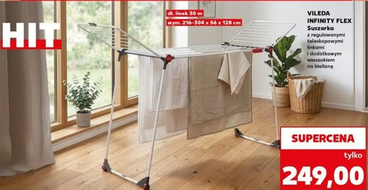 VILEDA INFINITY FLEX Suszarka z regulowanymi teleskopowymi linkami