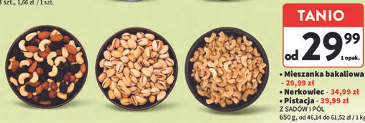 Mieszanka bakaliowa, Nerkowiec, Pistacja Z Sadów i Pól 650 g