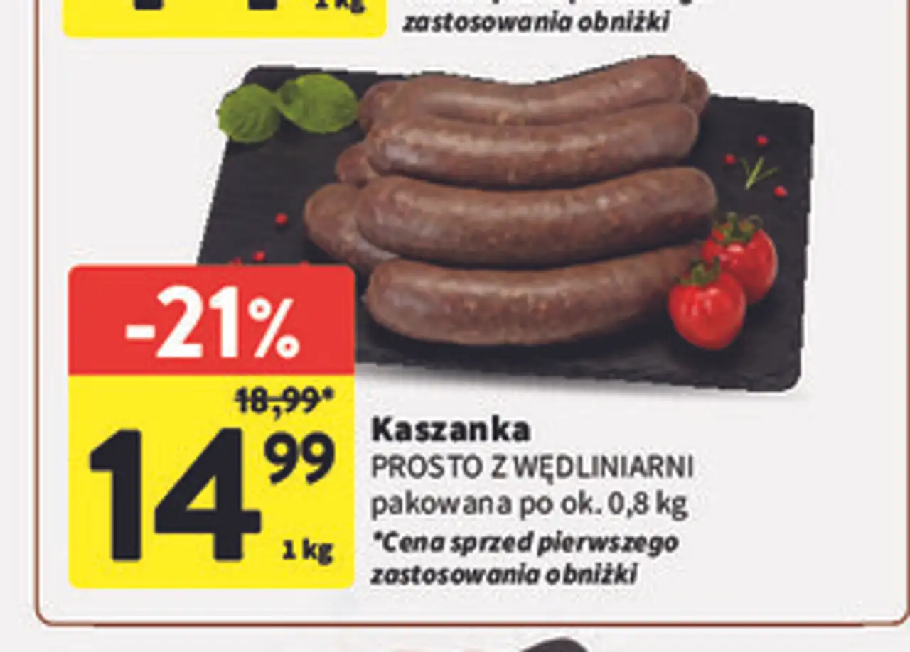 Kaszanka PROSTO Z WĘDLINIARNI pakowana po ok. 0,8 kg