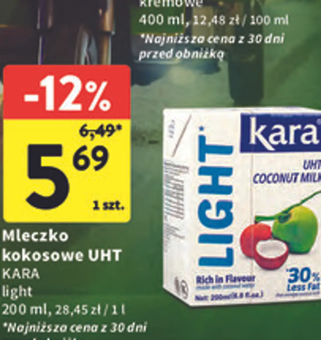 Mleczko kokosowe UHT KARA light 200 ml