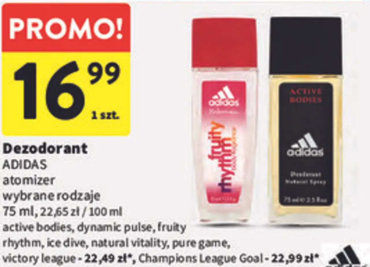 Dezodorant ADIDAS atomizer wybrane rodzaje 75 ml