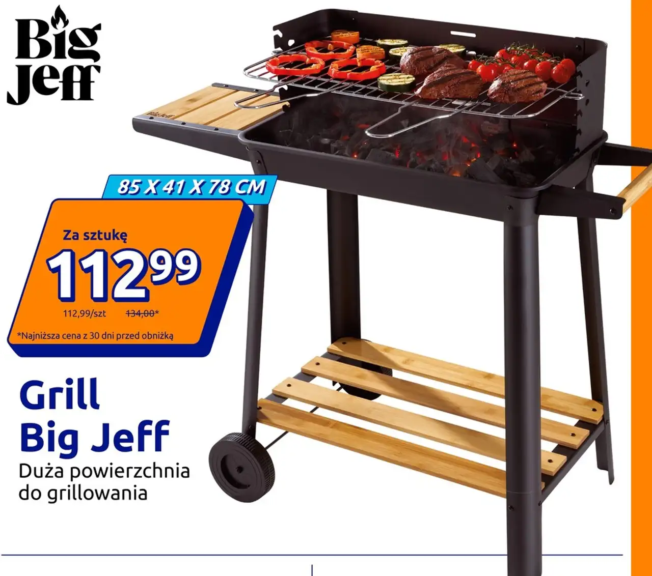 Grill Big Jeff Duża powierzchnia do grillowania