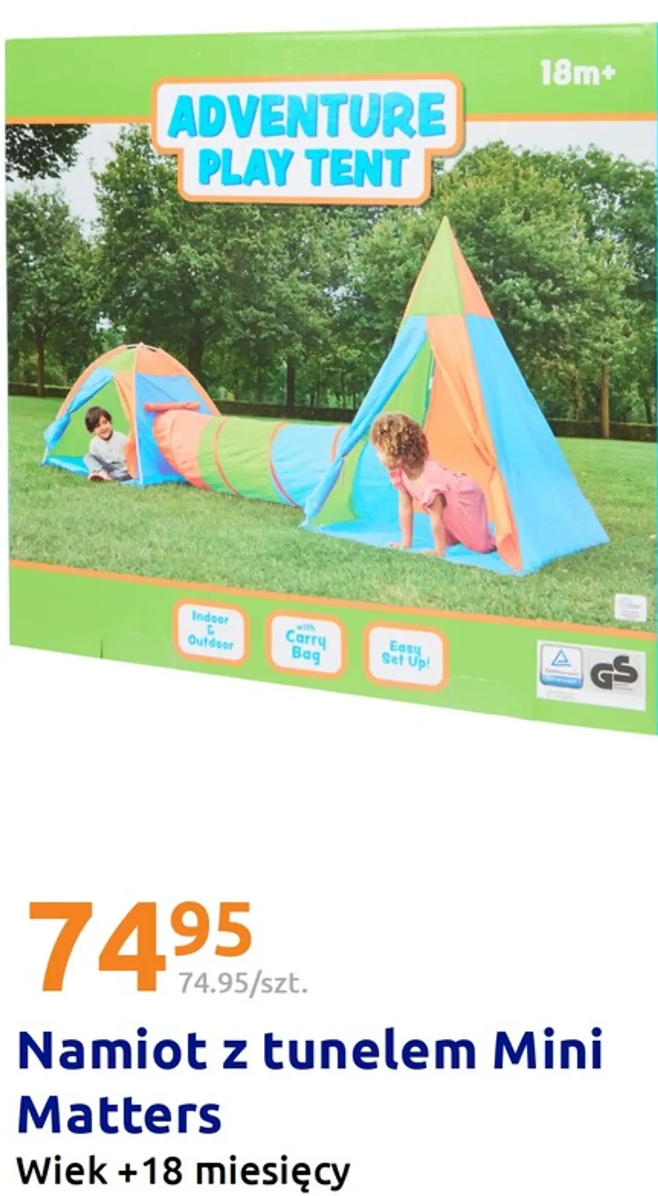 Namiot z tunelem Mini Matters Wiek +18 miesięcy