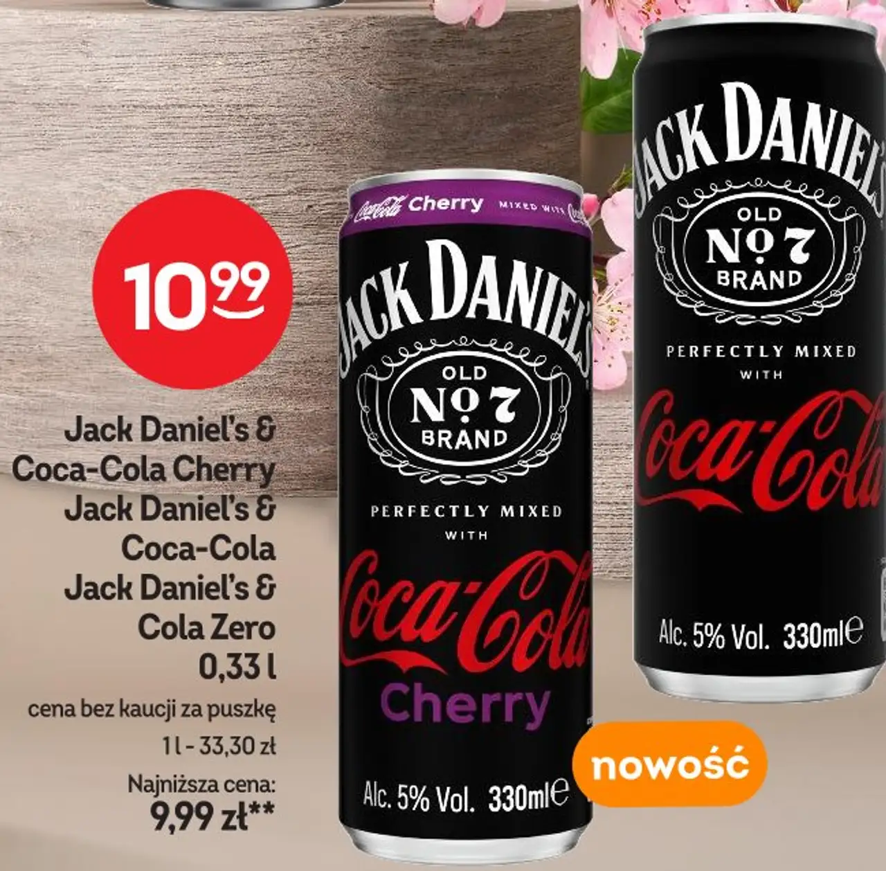 Jack Daniel's & Coca-Cola Cherry, Jack Daniel's & Coca-Cola, Jack Daniel's & Cola Zero 0,33 l