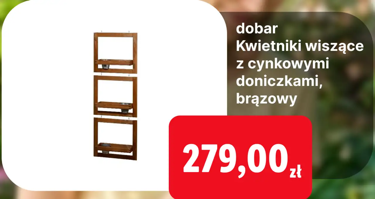 dobar Kwietniki wiszące z cynkowymi doniczkami, brązowy