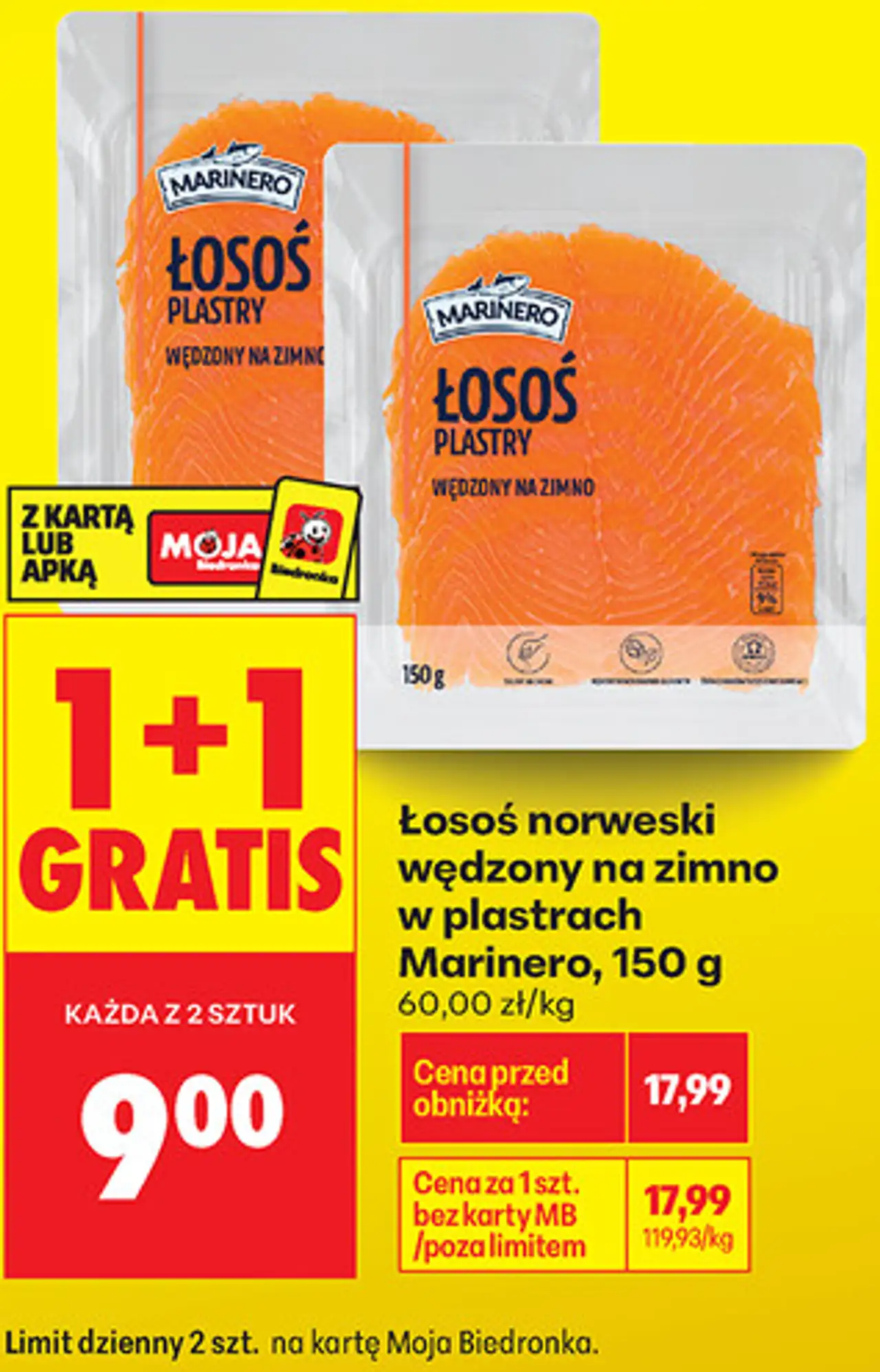 Łosoś norweski wędzony na zimno w plastrach Marinero, 150 g