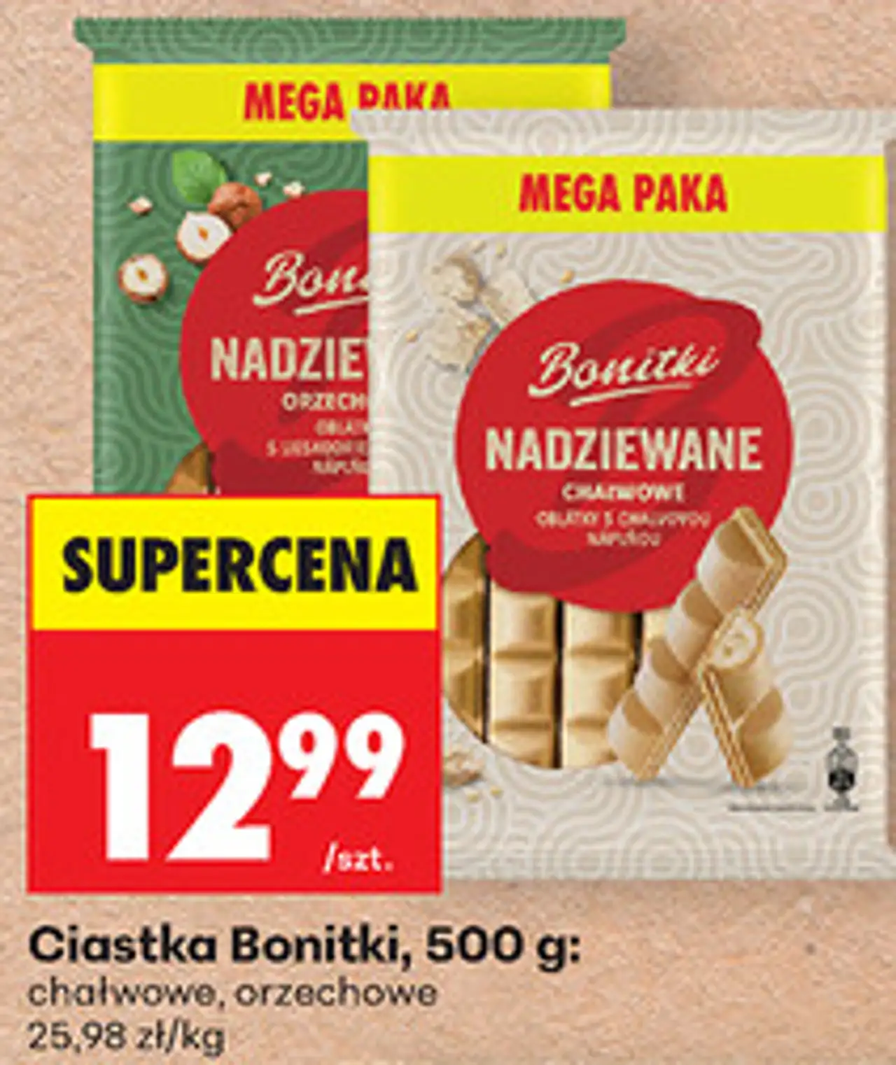 Ciastka Bonitki, 500 g: chałwowe, orzechowe