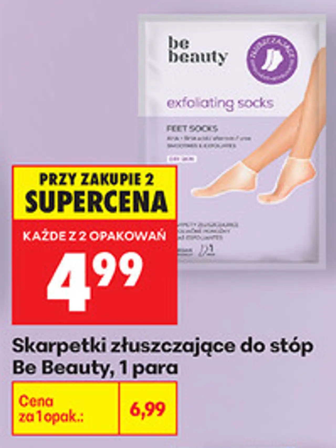 Skarpetki złuszczające do stóp Be Beauty, 1 para