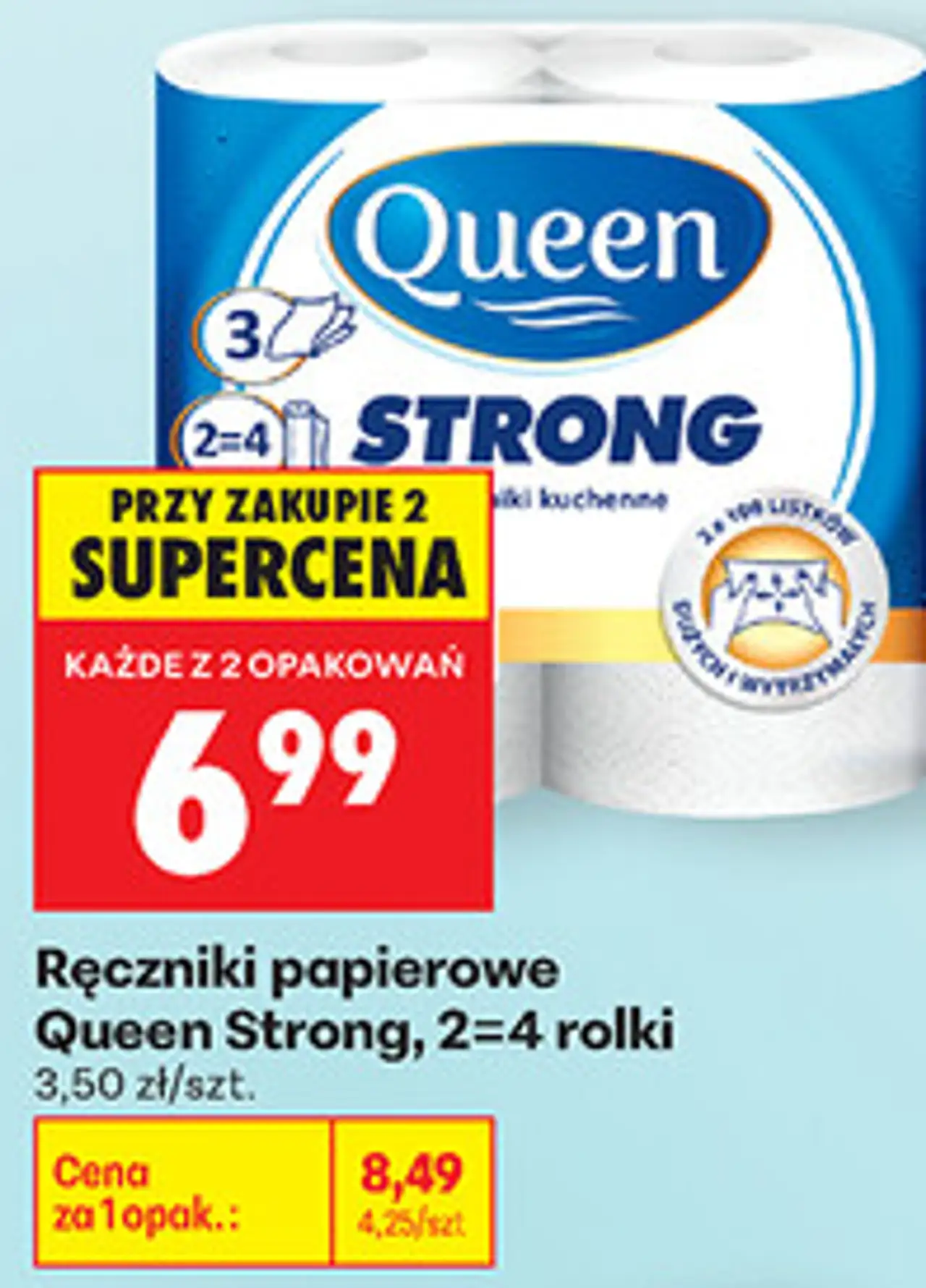 Ręczniki papierowe Queen Strong, 2=4 rolki