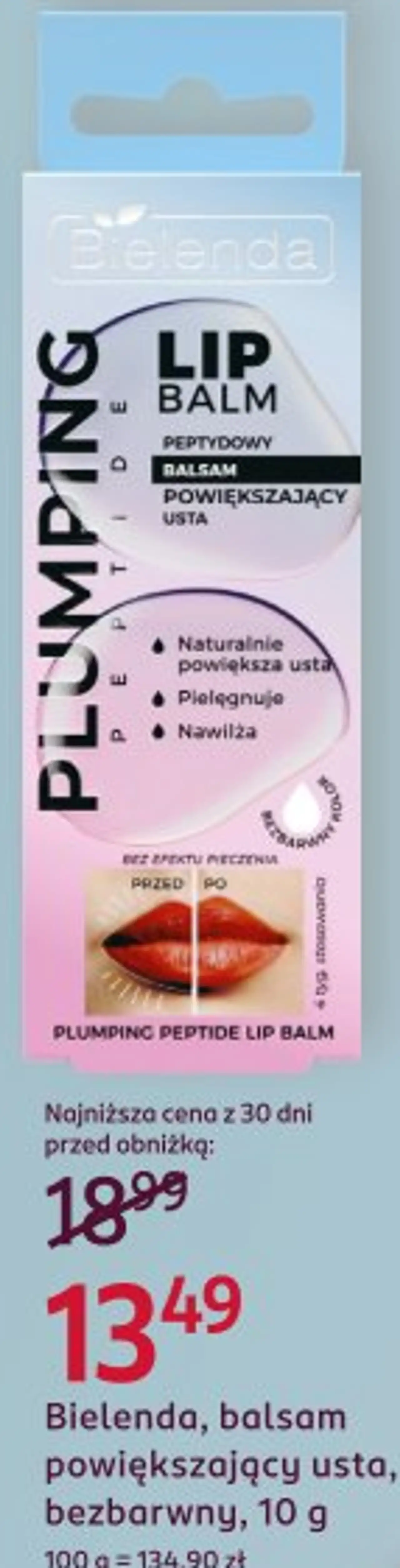 Bielenda, balsam powiększający usta, bezbarwny, 10 g