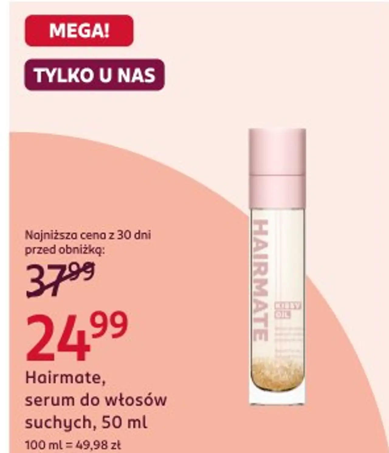 Hairmate, serum do włosów suchych, 50 ml