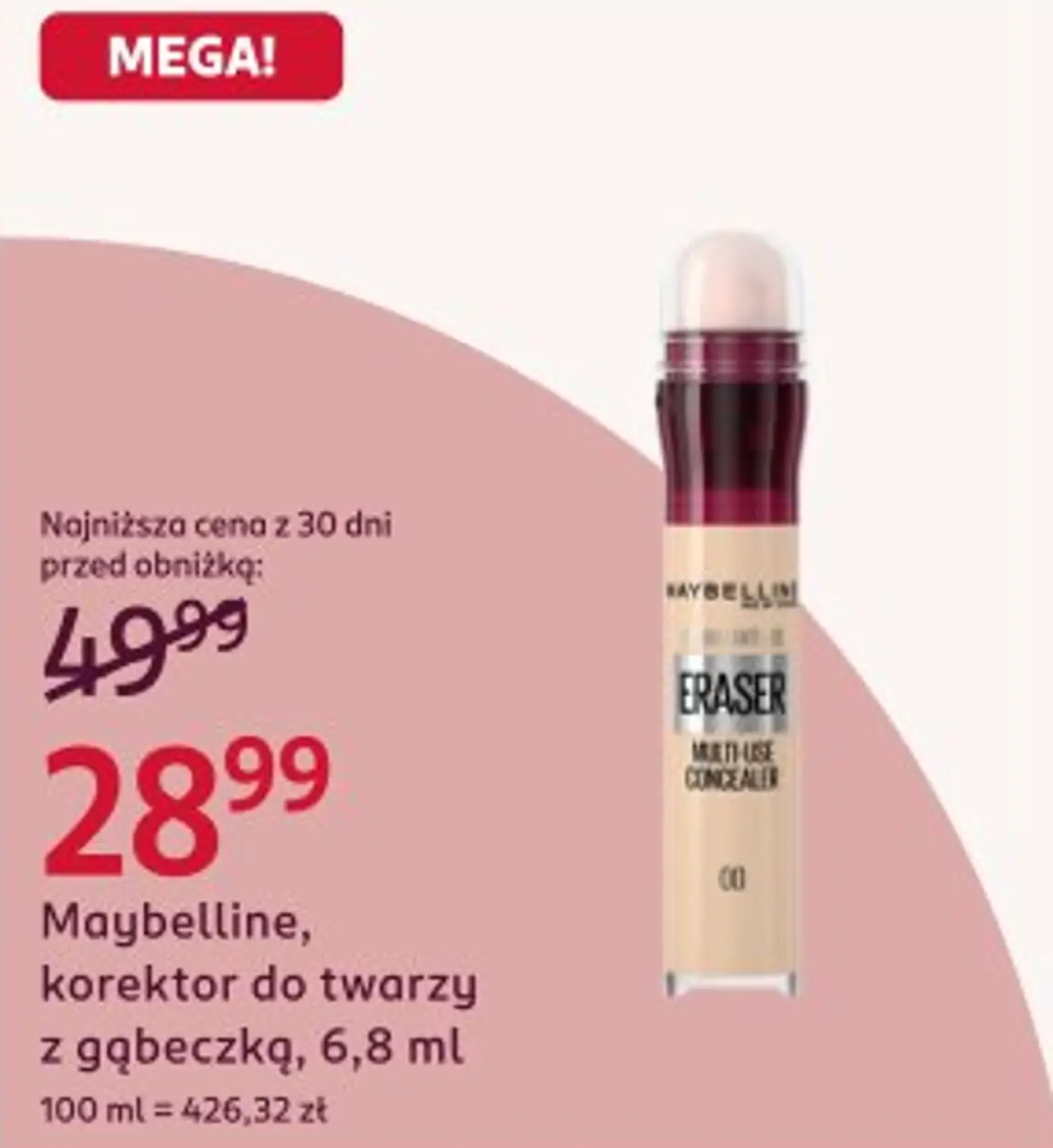 Maybelline, korektor do twarzy z gąbeczką, 6,8 ml
