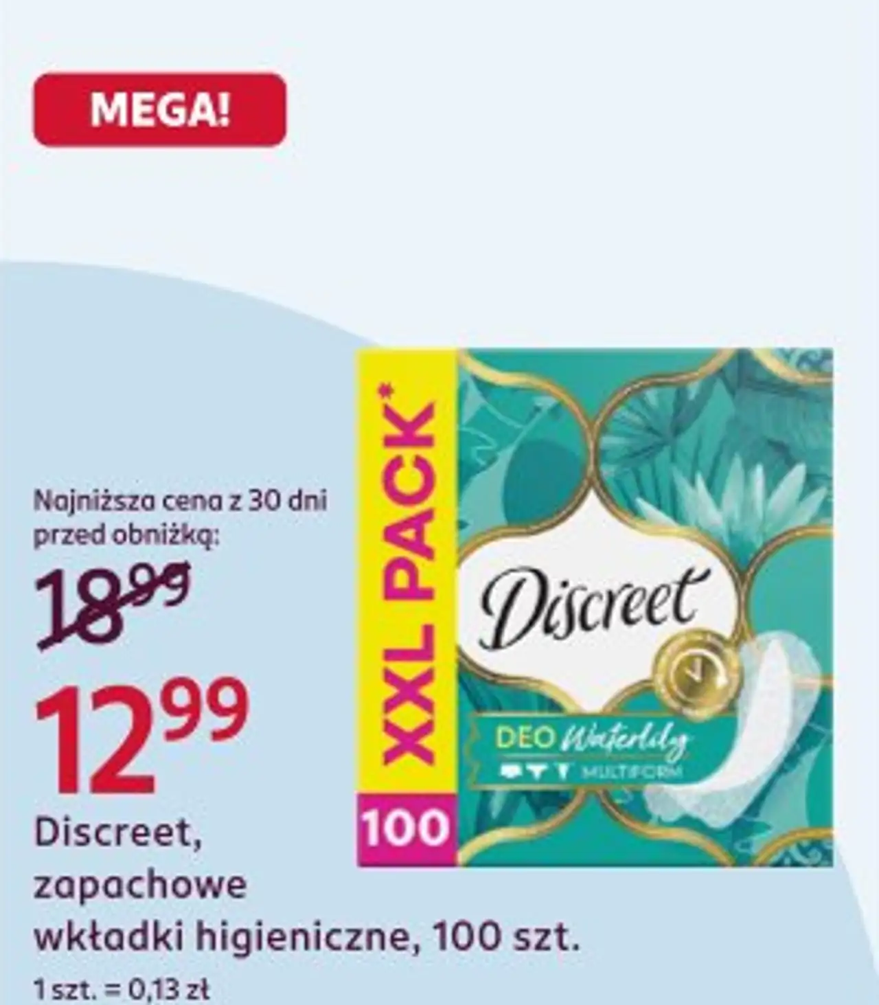 Discreet, zapachowe wkładki higieniczne, 100 szt.