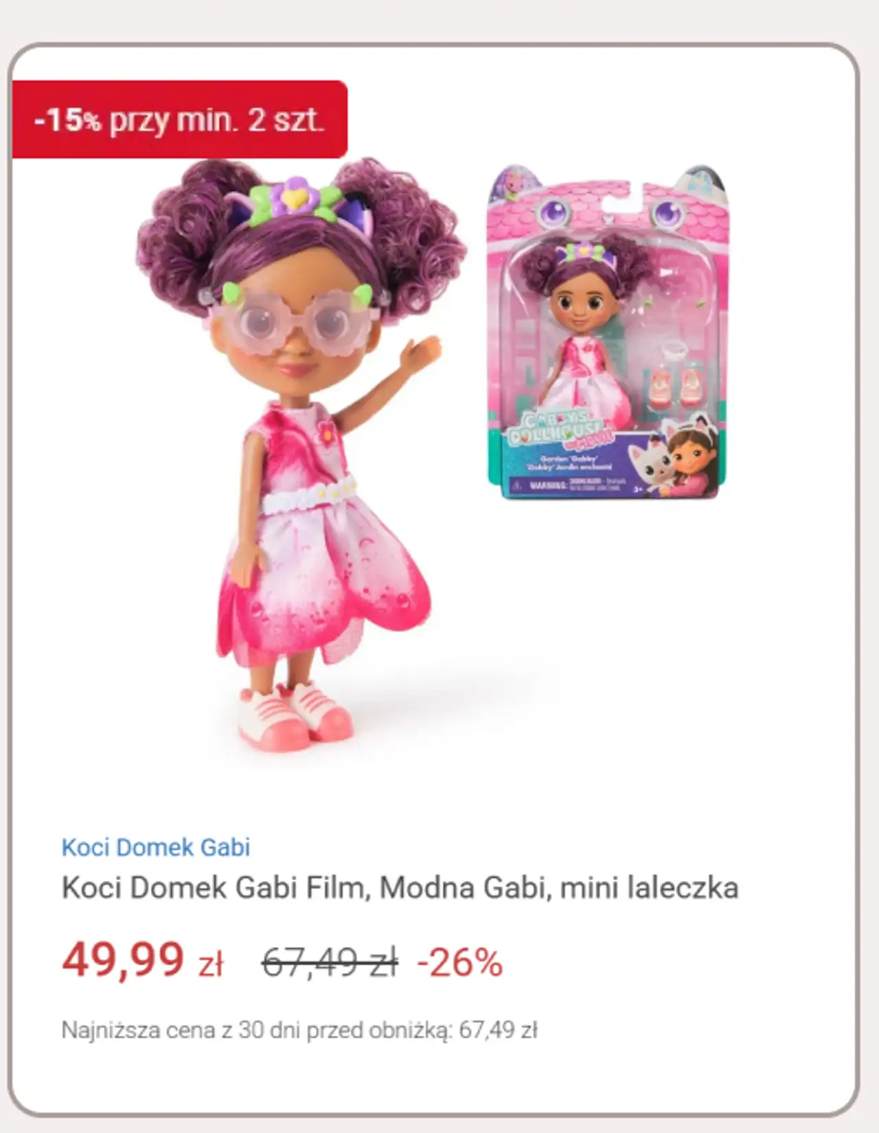 Koci Domek Gabi Film, Modna Gabi, mini laleczka