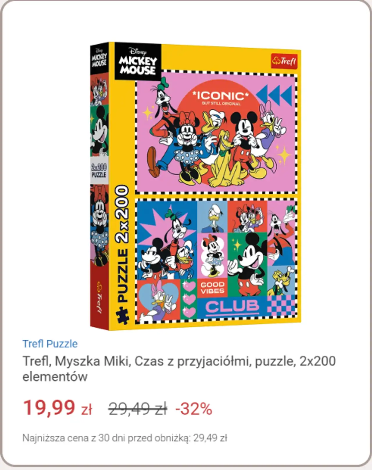 Trefl, Myszka Miki, Czas z przyjaciółmi, puzzle, 2x200 elementów