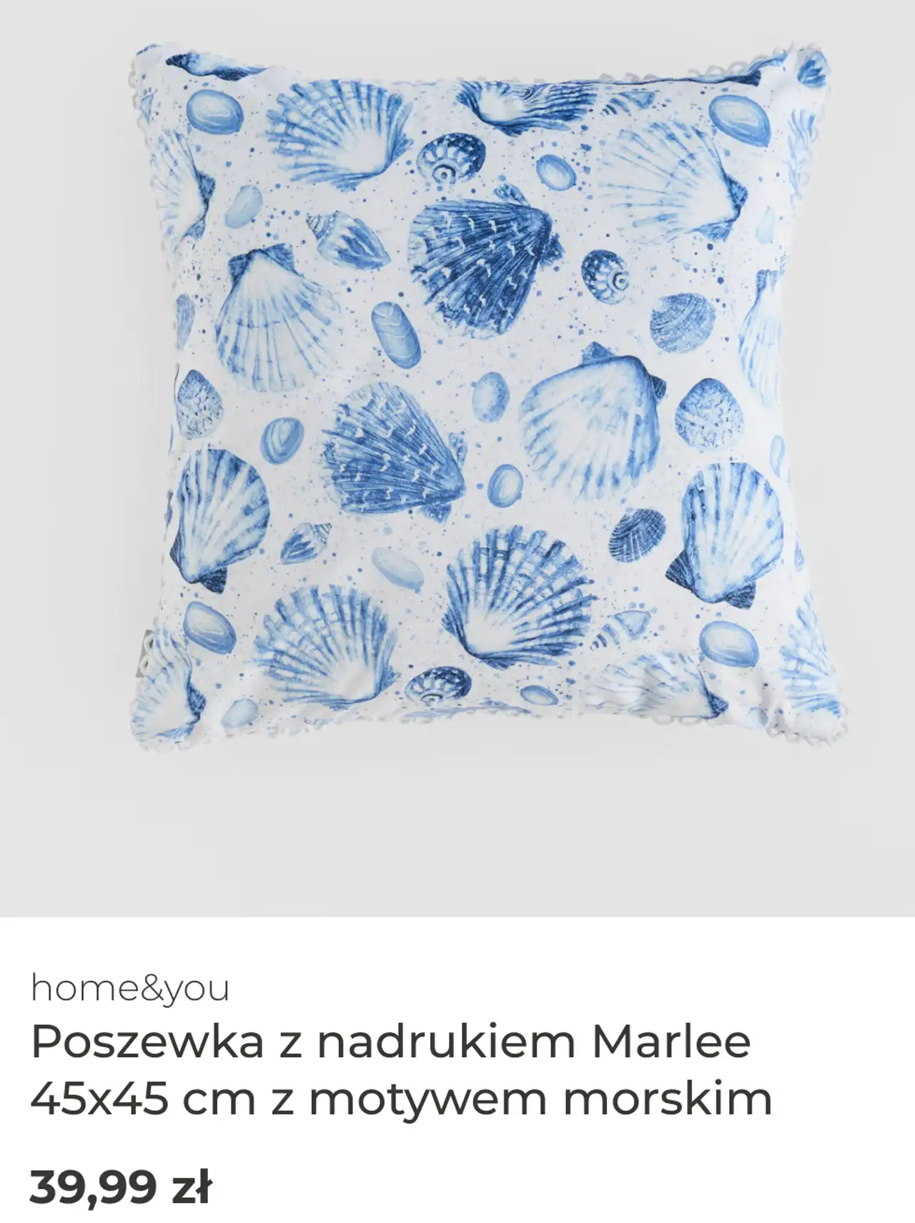 home&you Poszewka z nadrukiem Marlee 45x45 cm z motywem morskim