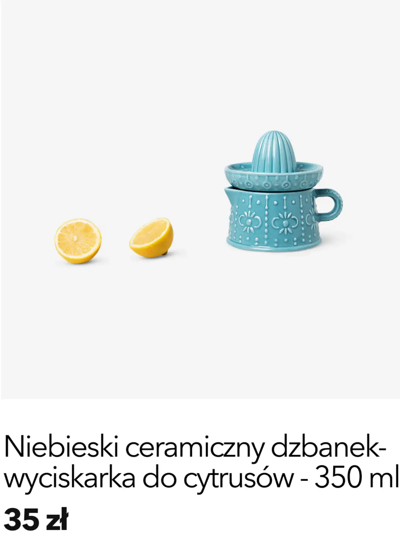 Niebieski ceramiczny dzbanek- wyciskarka do cytrusów - 350 ml