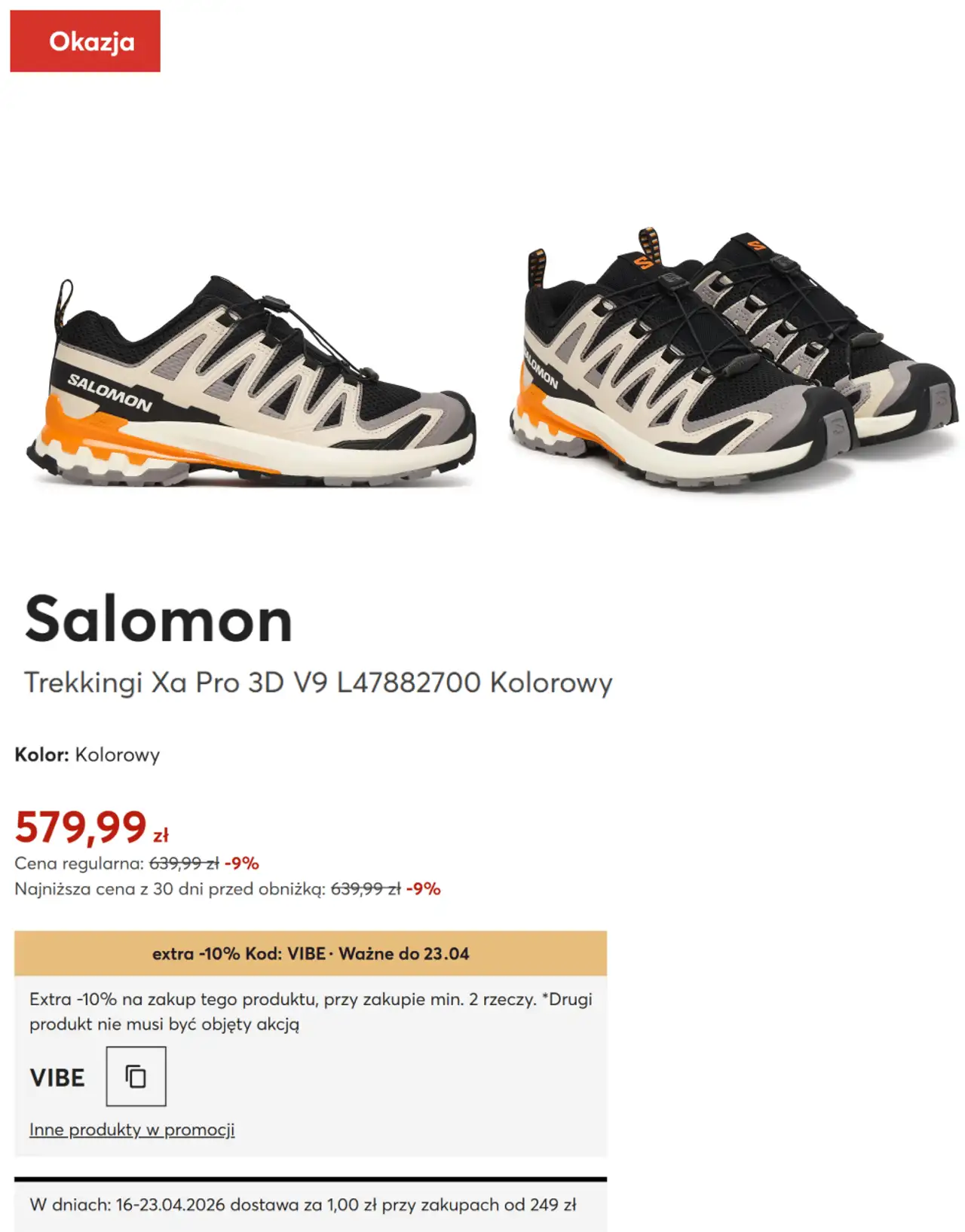 Trekkingi Xa Pro 3D V9 L47882700 Kolorowy