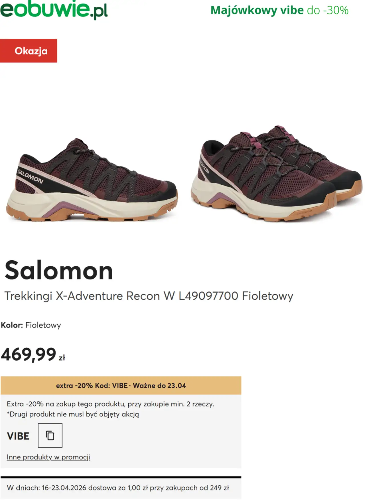 Trekkingi X-Adventure Recon W L49097700 Fioletowy