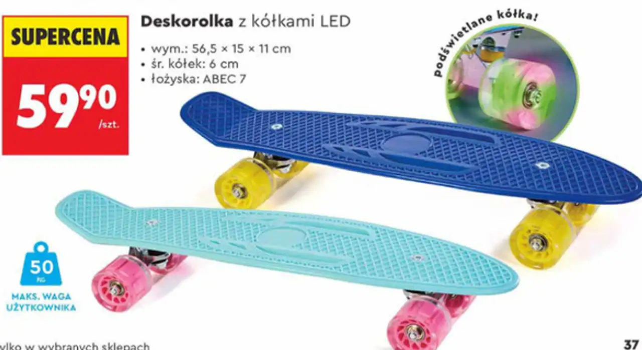 Deskorolka z kółkami LED