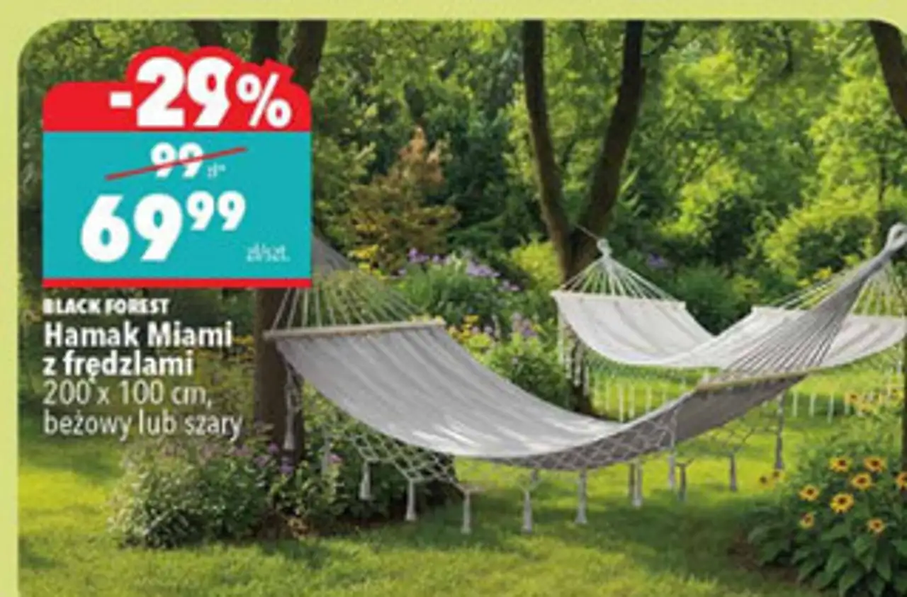 Hamak Miami z frędzlami 200 x 100 cm, beżowy lub szary