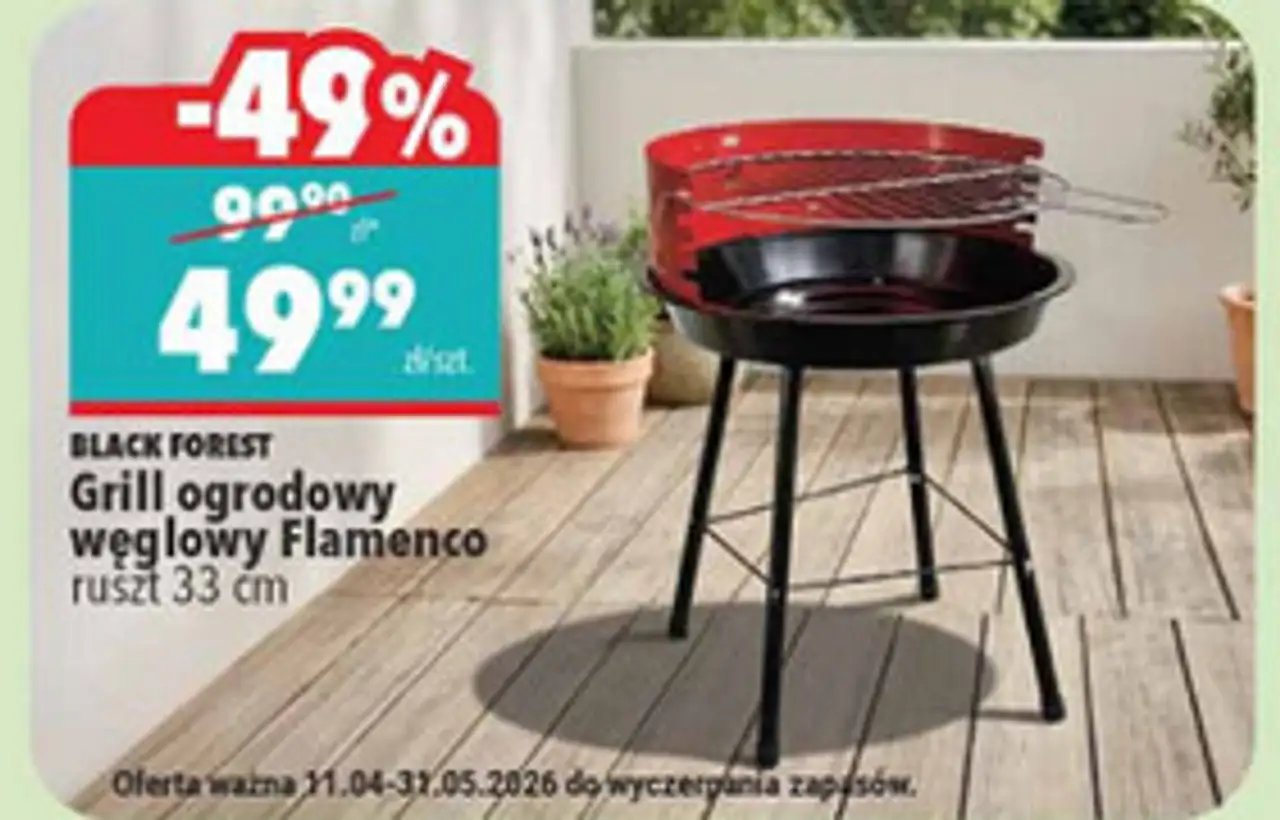 Grill ogrodowy węglowy Flamenco ruszt 33 cm