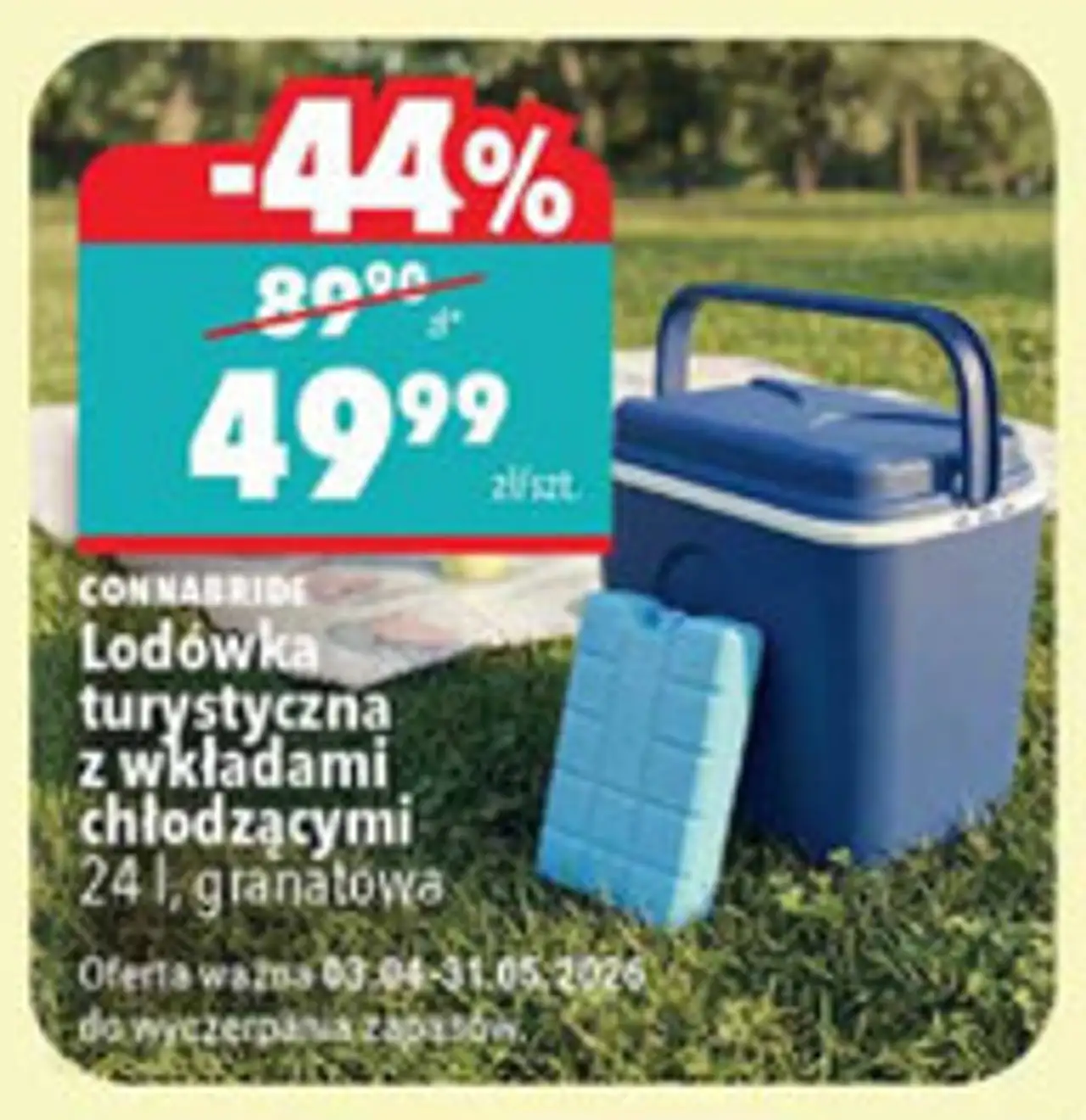 Lodówka turystyczna z wkładami chłodzącymi 24 l, granatowa CONNABRIDE