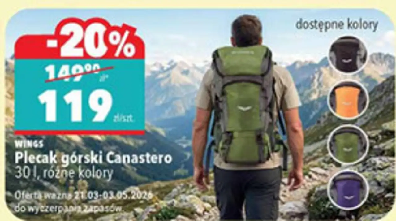 Plecak górski Canastero 30 l, różne kolory WINGS