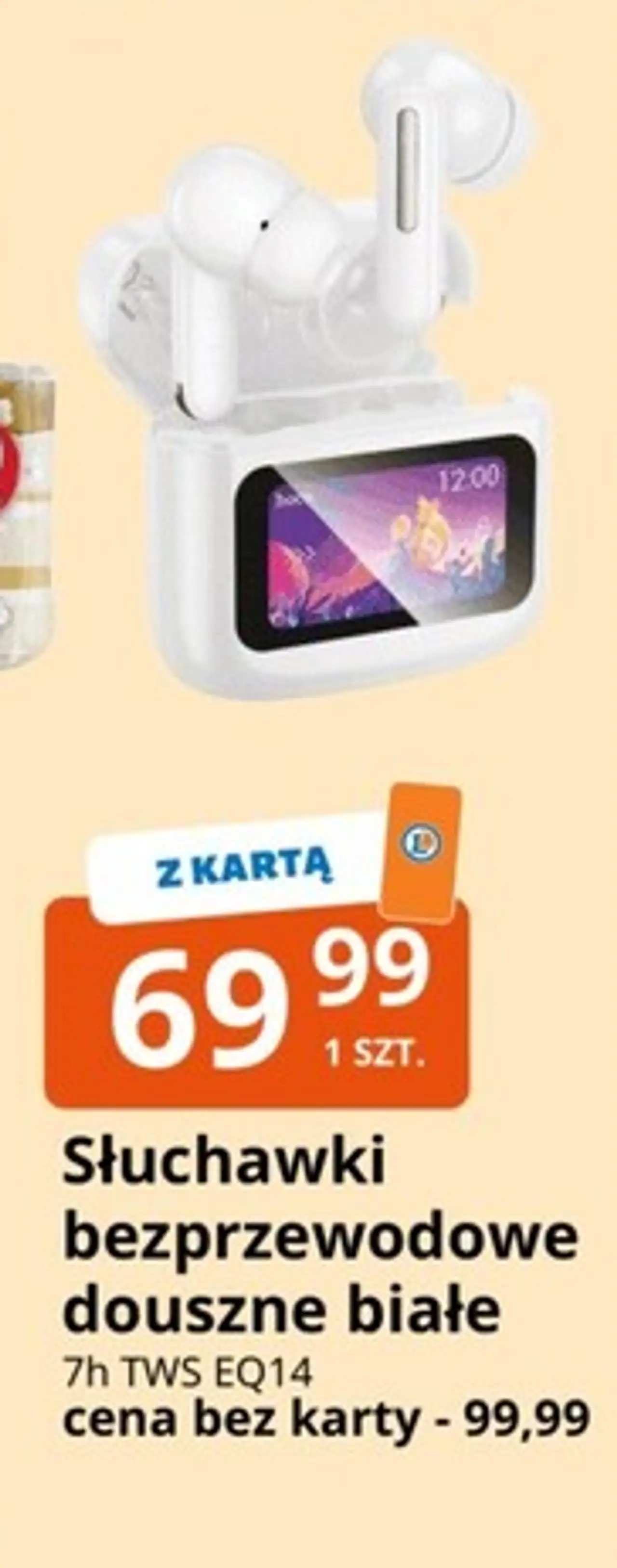 Słuchawki bezprzewodowe douszne białe